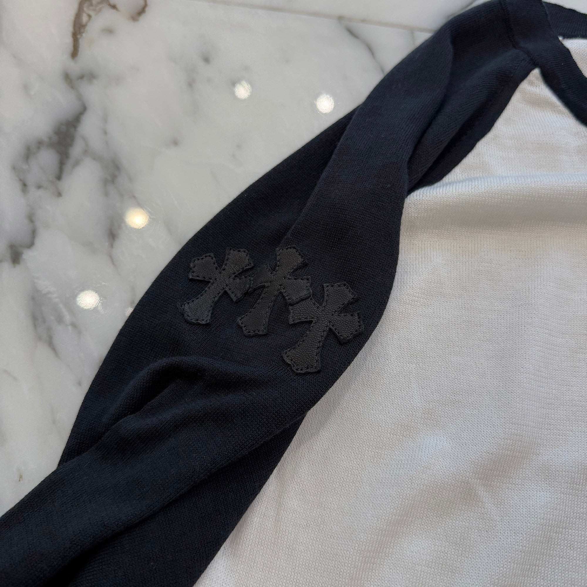 CHROME HEARTS 2026SS 3 Cross Patch CH Logo Embroidery Raglan Long Sleeve Tee Size XL クロムハーツ 3クロスパッチ CHロゴ刺繍 ラグラン ロングスリーブTシャツ サイズXL
