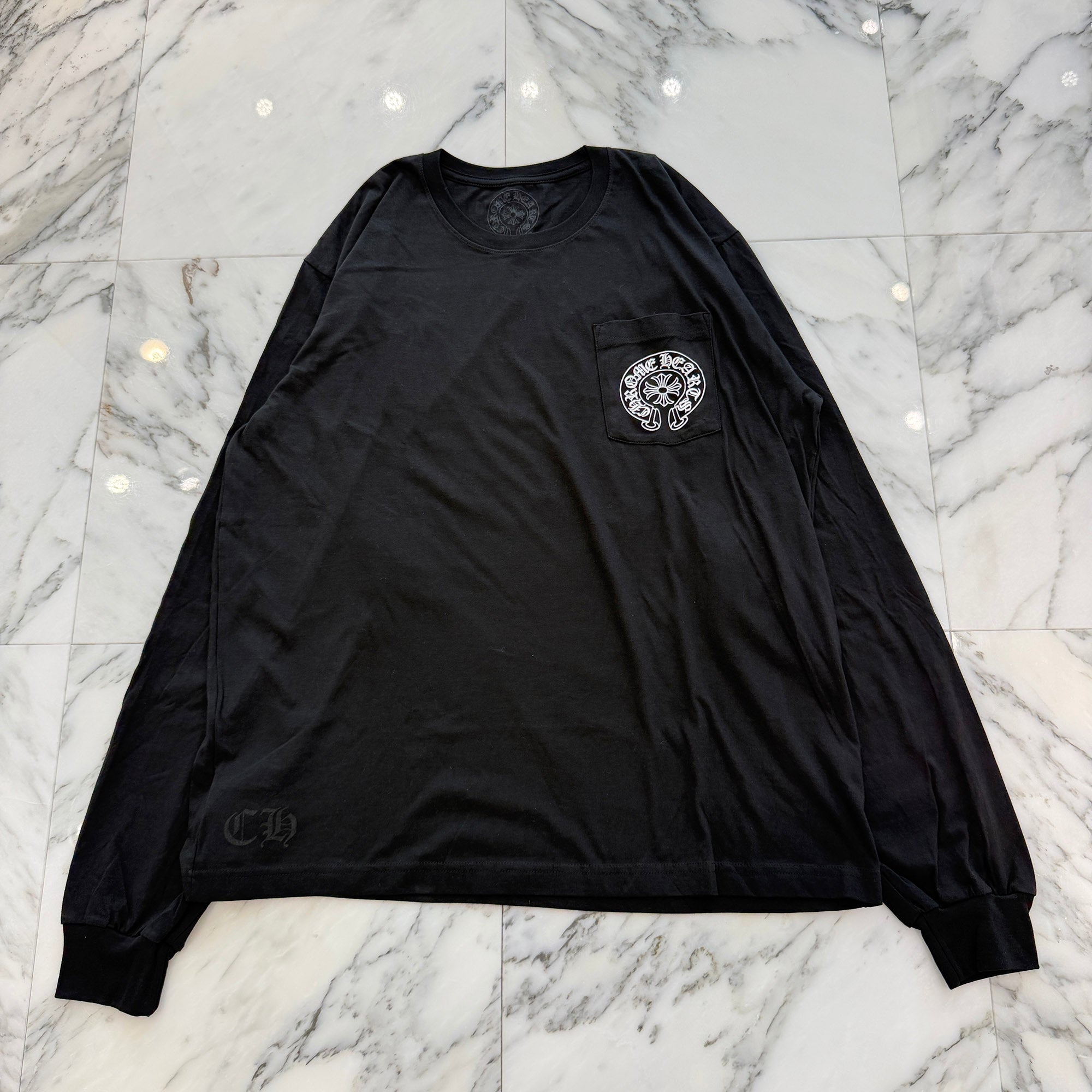 CHROME HEARTS Hong Kong Limited Floral Cross Horseshoe Long Sleeve Tee Size XL クロムハーツ 香港限定 フローラルクロス ホースシュー ロングスリーブTシャツ サイズXL