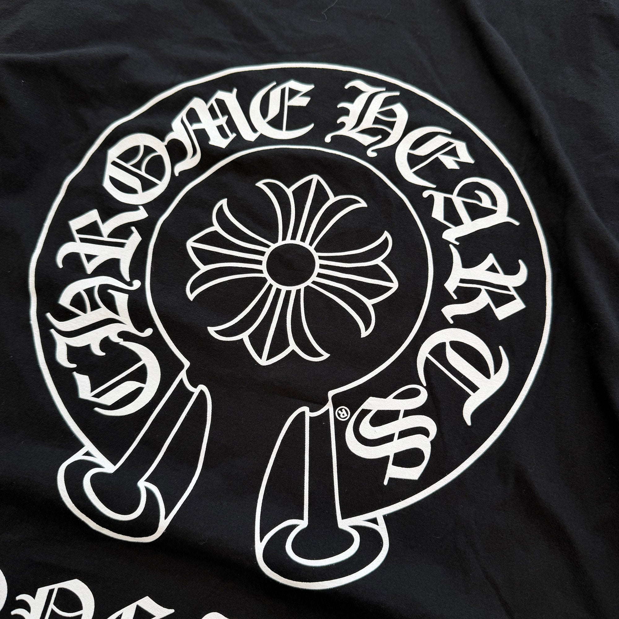 CHROME HEARTS Hong Kong Limited Floral Cross Horseshoe Long Sleeve Tee Size XL クロムハーツ 香港限定 フローラルクロス ホースシュー ロングスリーブTシャツ サイズXL
