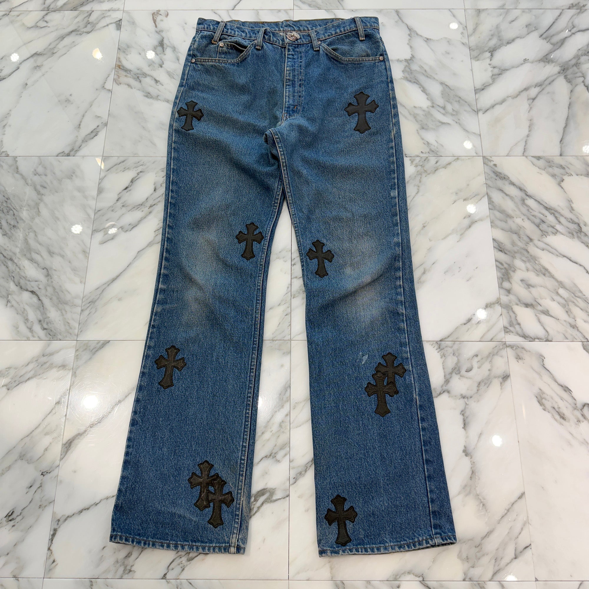 CHROME HEARTS × Levi's 517 VNTG Cross Leather Patch Denim Pants Size 32 クロムハーツ × リーバイス 517 ヴィンテージ クロスレザーパッチ デニムパンツ サイズ32