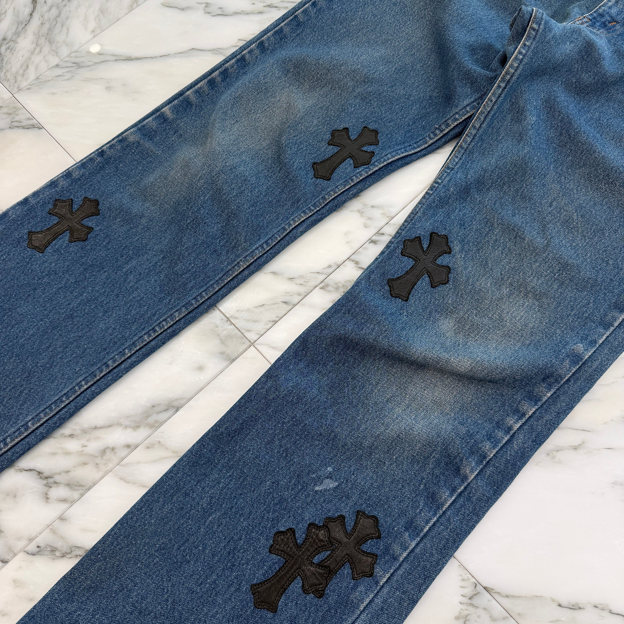 CHROME HEARTS × Levi's 517 VNTG Cross Leather Patch Denim Pants Size 32 クロムハーツ × リーバイス 517 ヴィンテージ クロスレザーパッチ デニムパンツ サイズ32