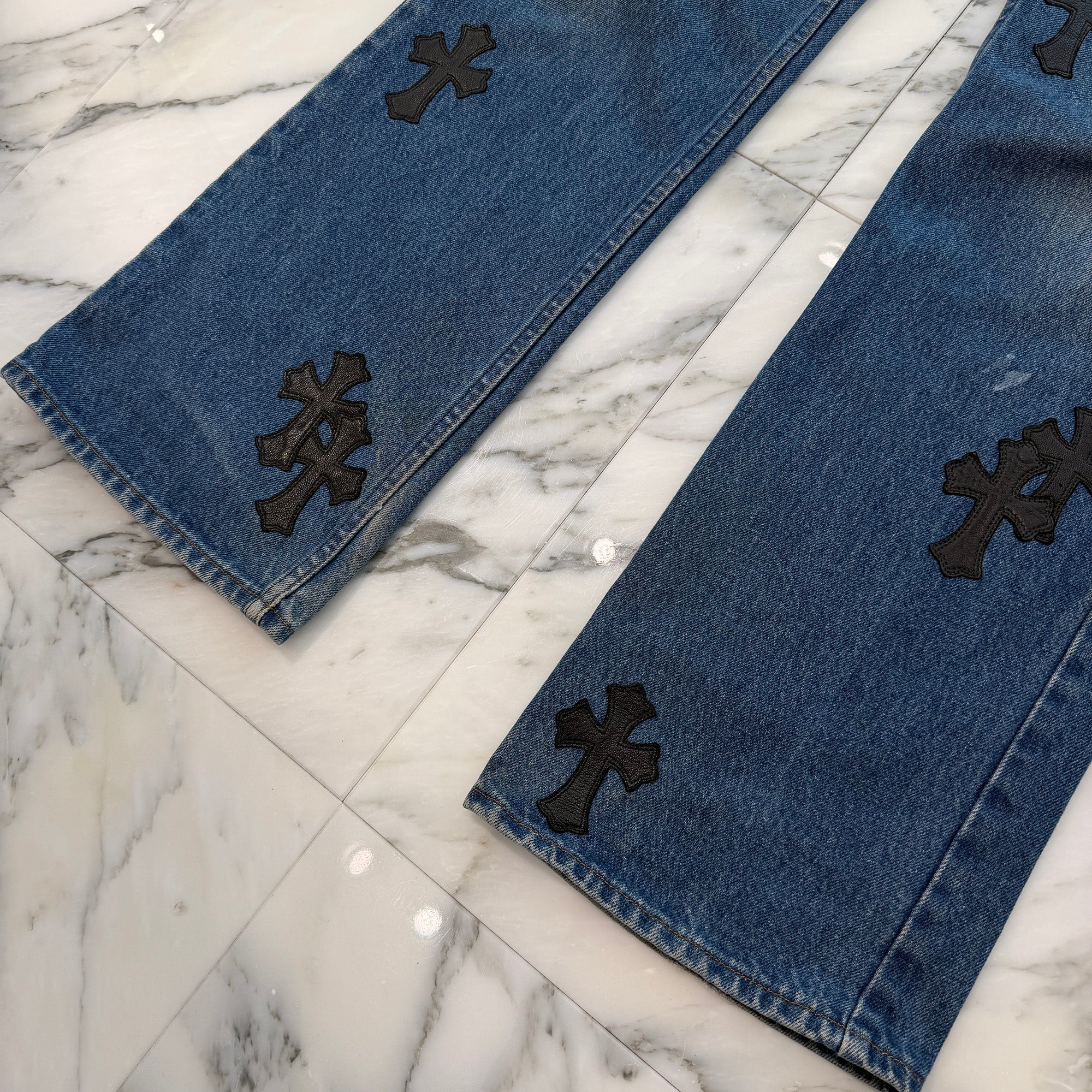 CHROME HEARTS × Levi's 517 VNTG Cross Leather Patch Denim Pants Size 32 クロムハーツ × リーバイス 517 ヴィンテージ クロスレザーパッチ デニムパンツ サイズ32