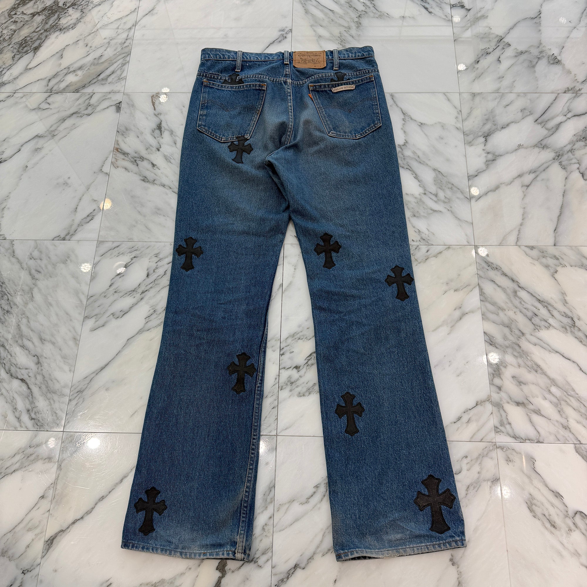 CHROME HEARTS × Levi's 517 VNTG Cross Leather Patch Denim Pants Size 32 クロムハーツ × リーバイス 517 ヴィンテージ クロスレザーパッチ デニムパンツ サイズ32