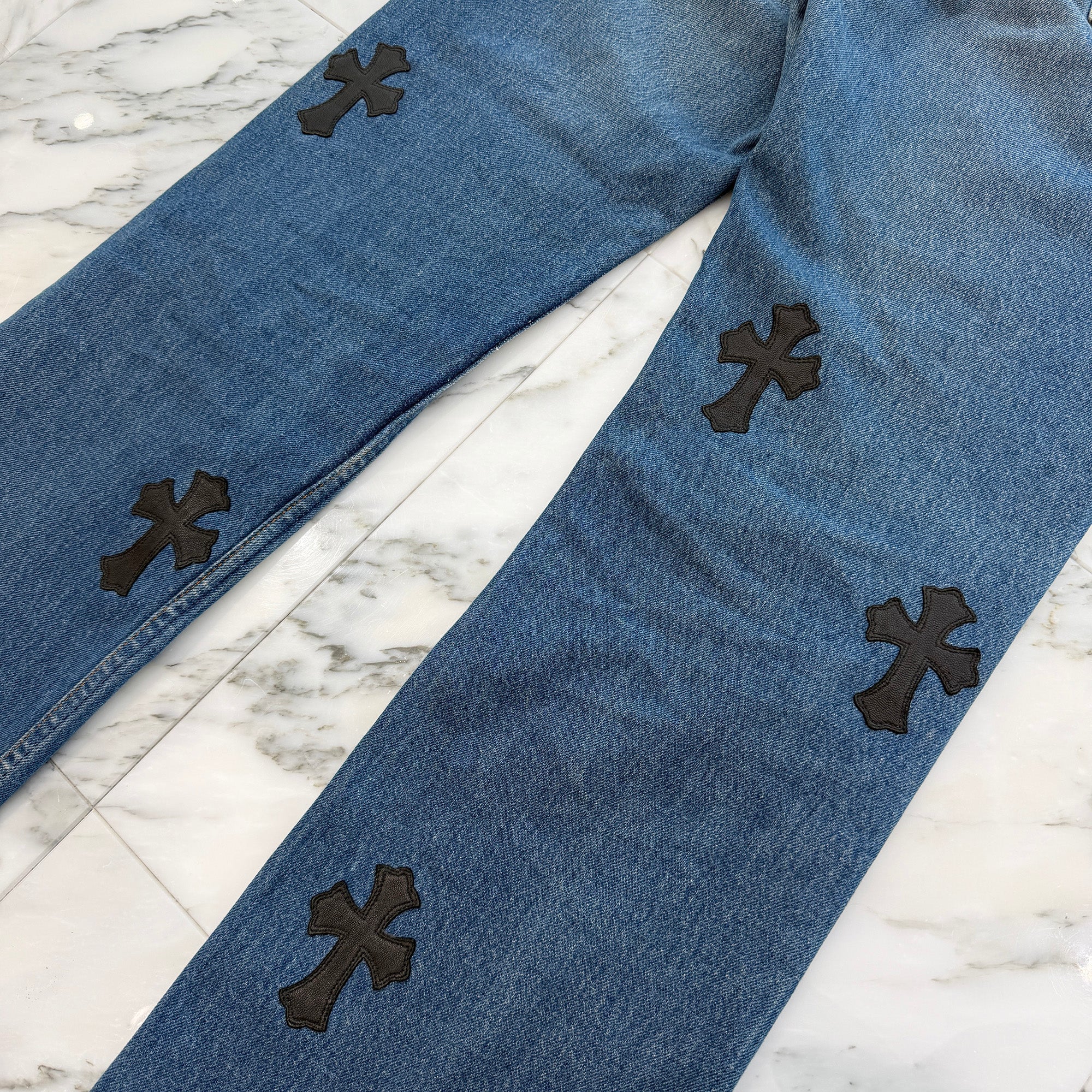 CHROME HEARTS × Levi's 517 VNTG Cross Leather Patch Denim Pants Size 32 クロムハーツ × リーバイス 517 ヴィンテージ クロスレザーパッチ デニムパンツ サイズ32