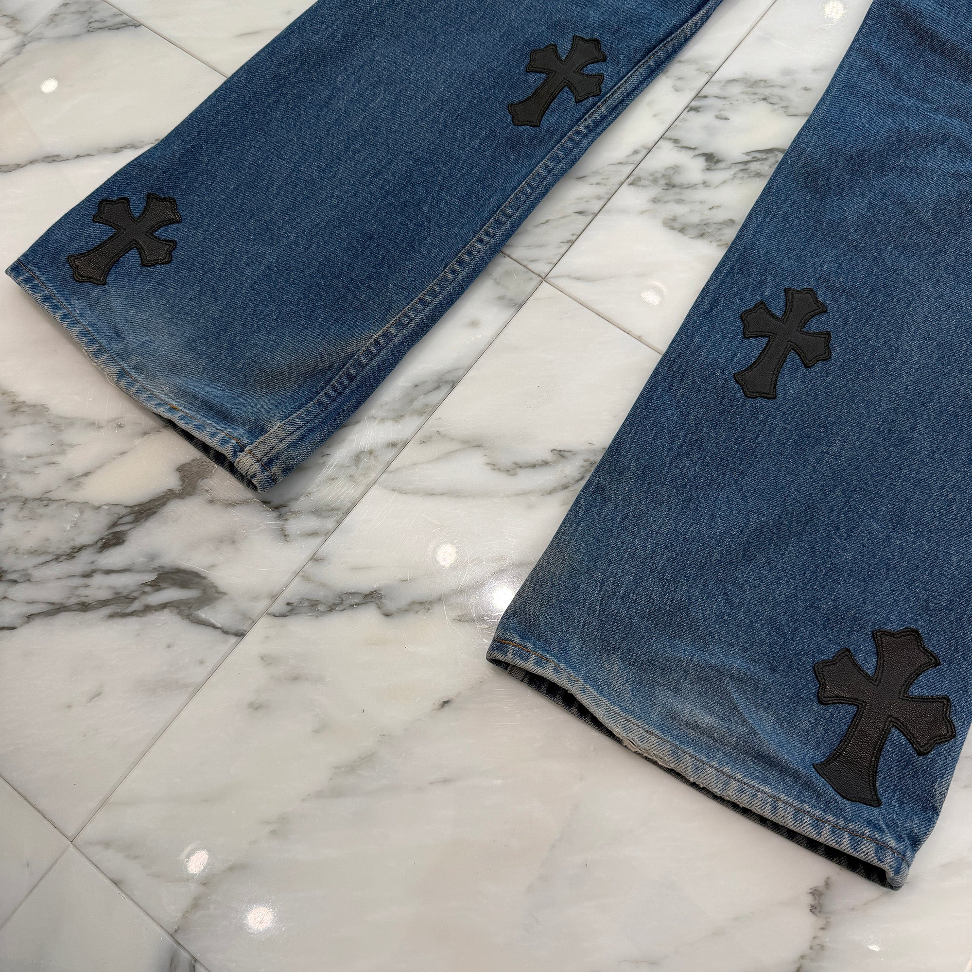 CHROME HEARTS × Levi's 517 VNTG Cross Leather Patch Denim Pants Size 32 クロムハーツ × リーバイス 517 ヴィンテージ クロスレザーパッチ デニムパンツ サイズ32