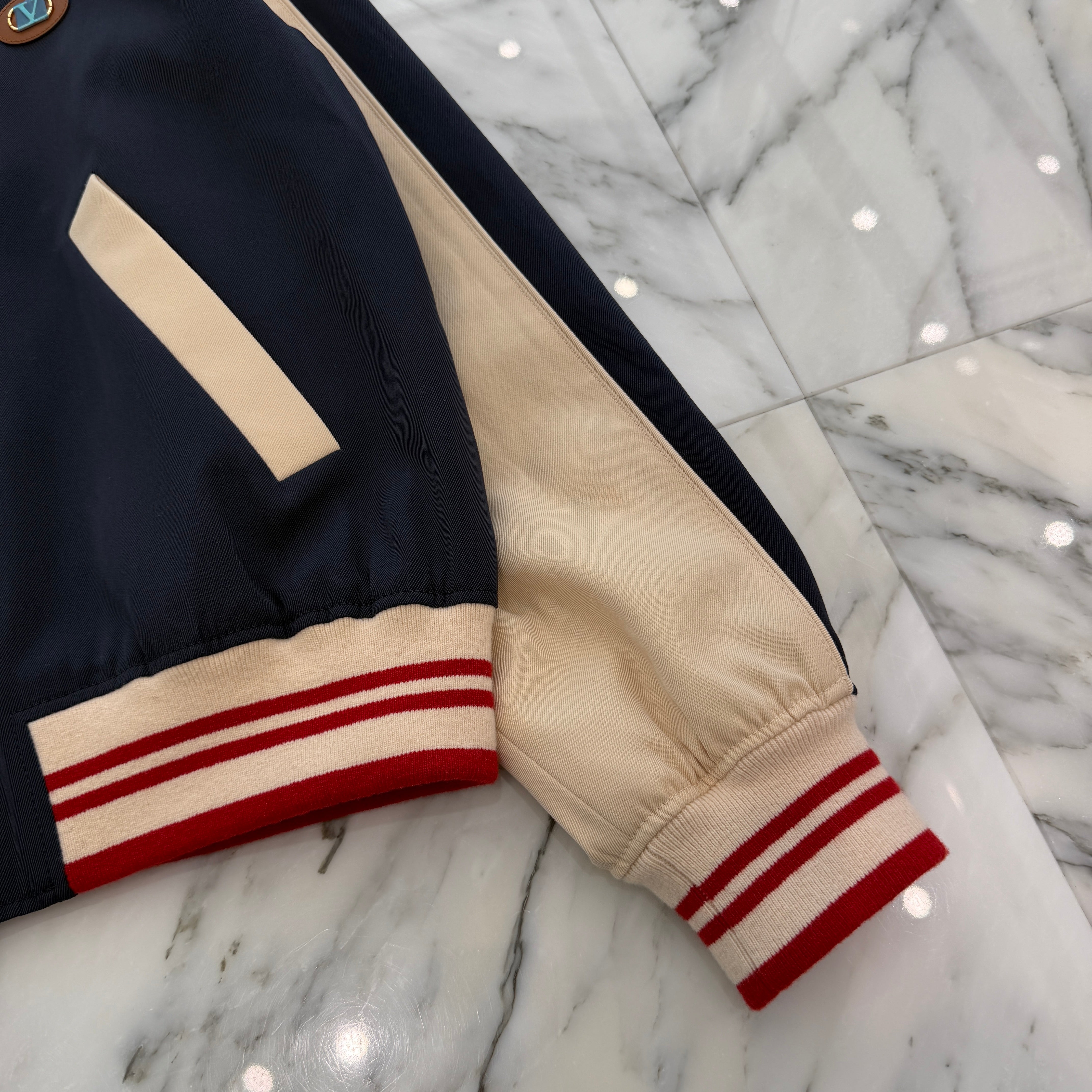 VALENTINO 2025AW Cat Embroidery Patch Wool Bomber Jacket 7V3CIP63AWS Size 48 ヴァレンティノ キャット刺繍パッチ ウール ボンバージャケット サイズ48