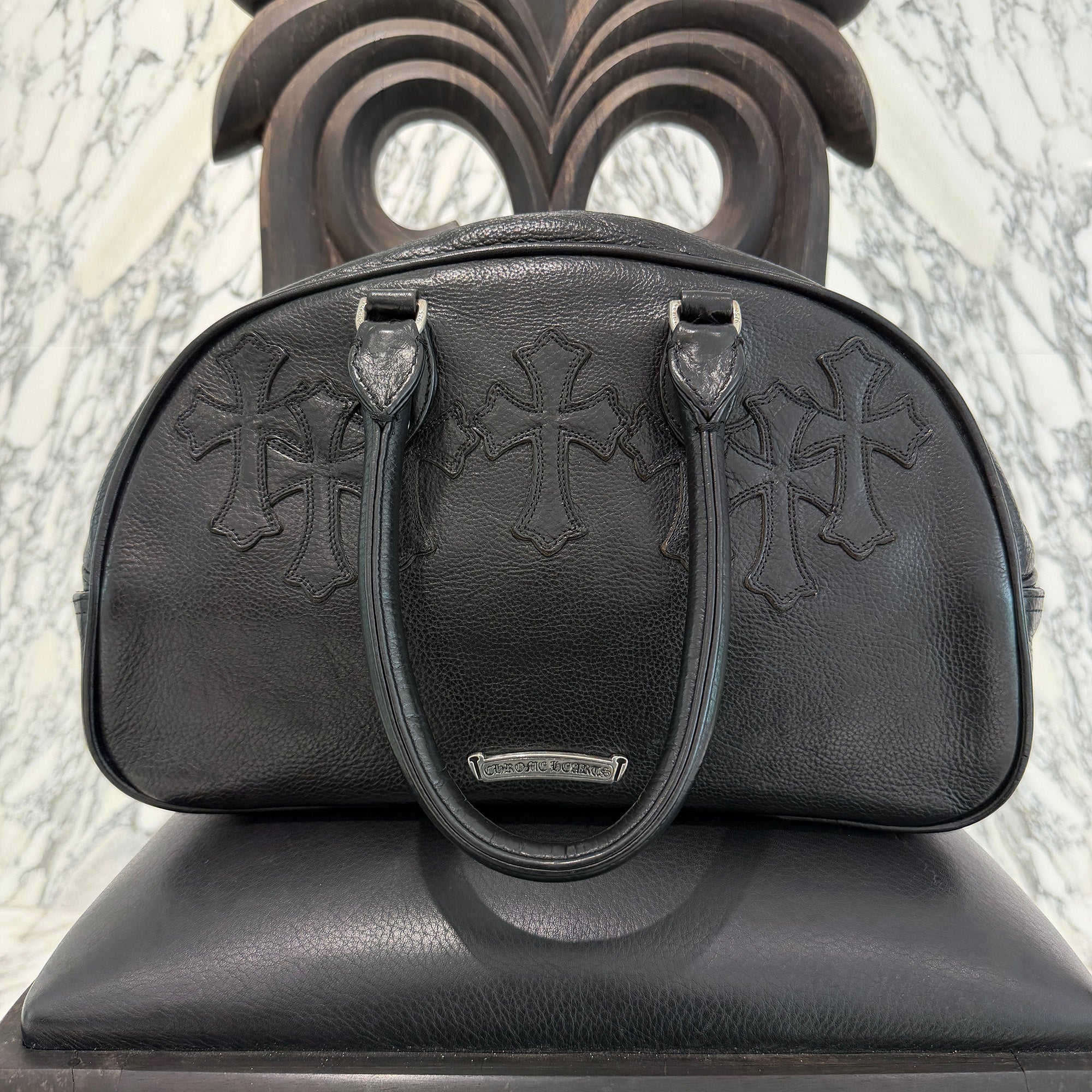 CHROME HEARTS Small GYM Cemetery Cross Patch Hand Bag クロムハーツ スモール ジム セメタリークロスパッチ ハンドバッグ