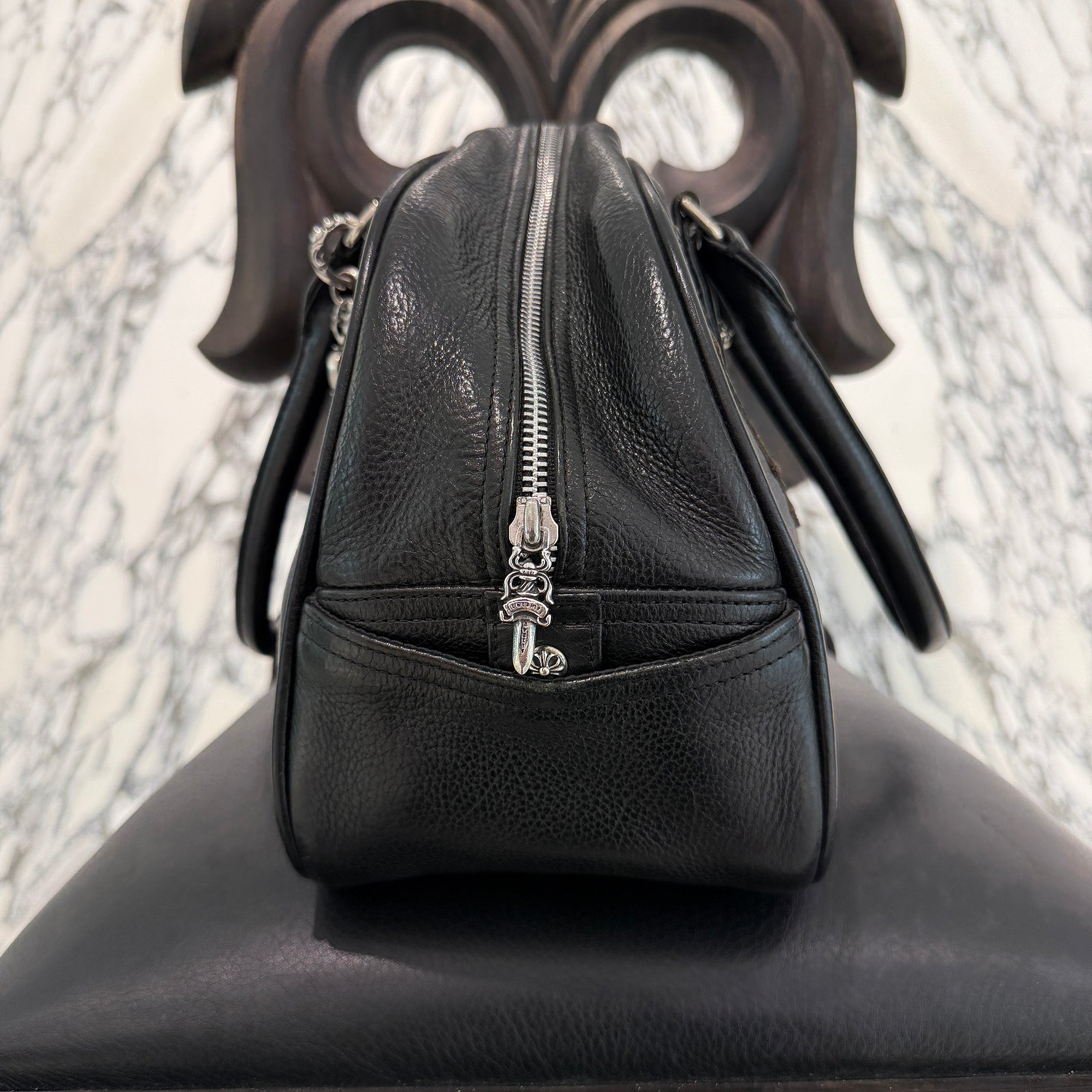 CHROME HEARTS Small GYM Cemetery Cross Patch Hand Bag クロムハーツ スモール ジム セメタリークロスパッチ ハンドバッグ