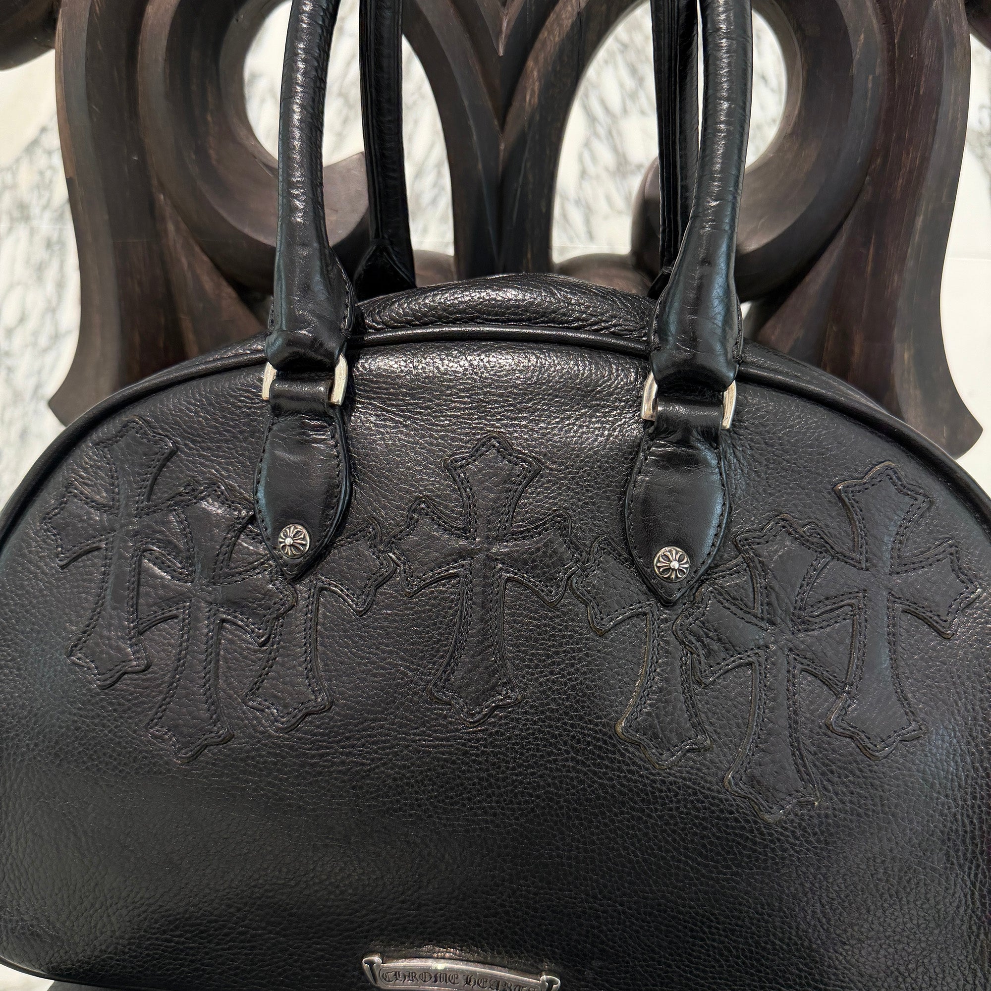 CHROME HEARTS Small GYM Cemetery Cross Patch Hand Bag クロムハーツ スモール ジム セメタリークロスパッチ ハンドバッグ