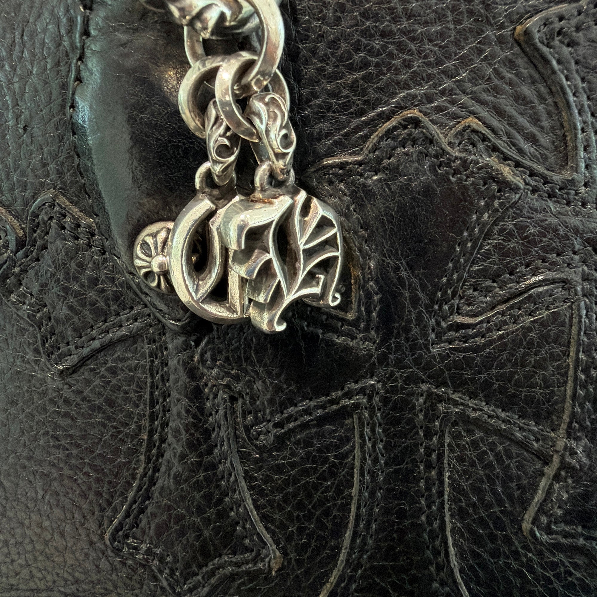 CHROME HEARTS Small GYM Cemetery Cross Patch Hand Bag クロムハーツ スモール ジム セメタリークロスパッチ ハンドバッグ