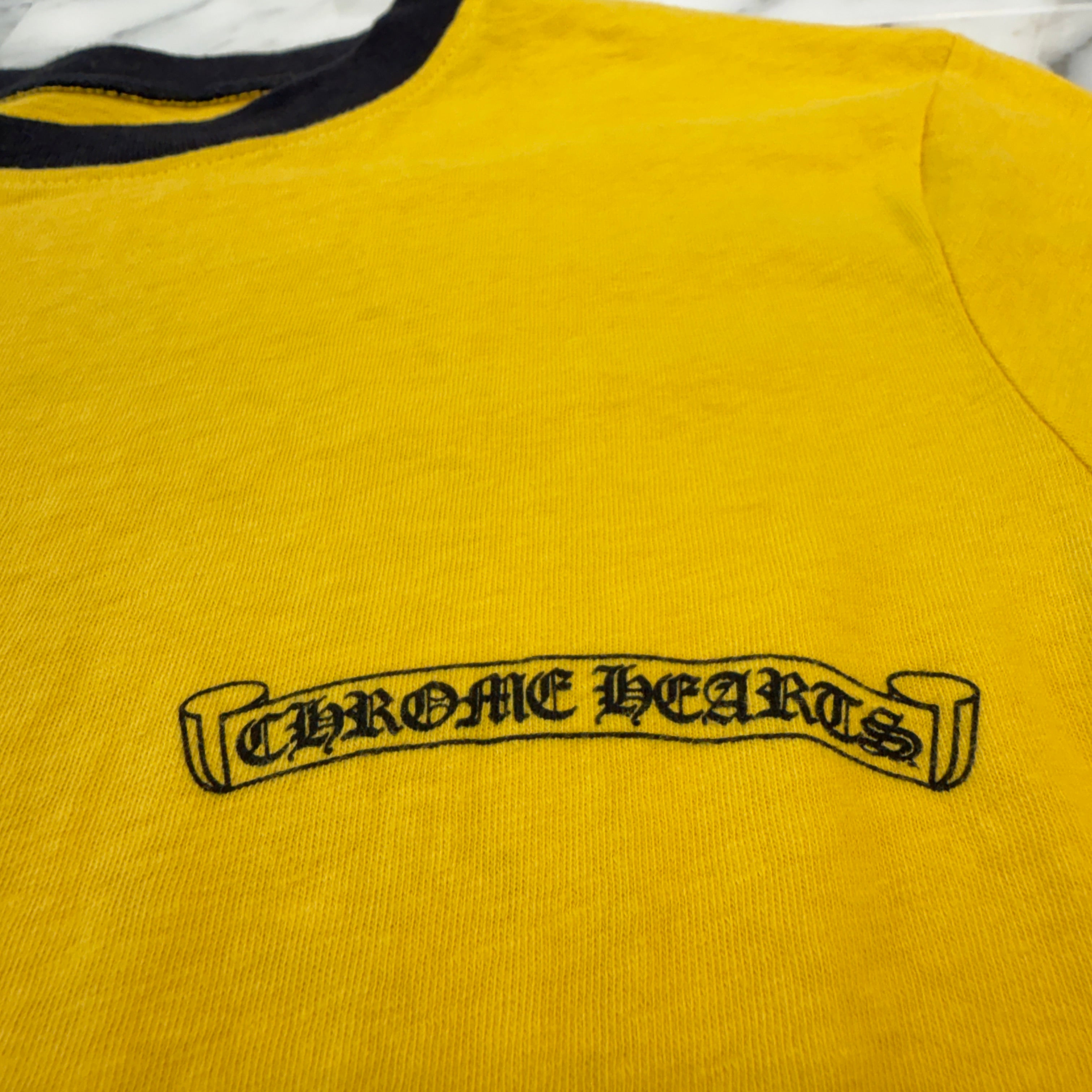 CHROME HEARTS Back Horseshoe Print Ringer Tee Size S クロムハーツ バックホースシュープリント リンガーTシャツ サイズS