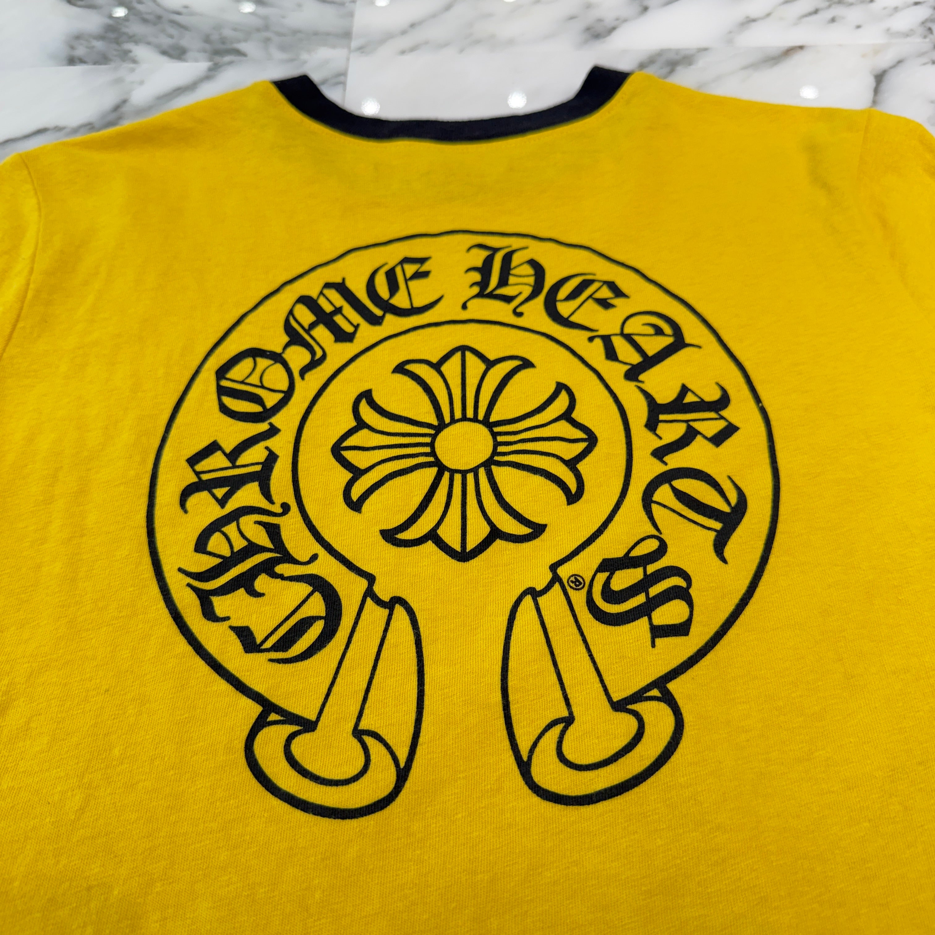 CHROME HEARTS Back Horseshoe Print Ringer Tee Size S クロムハーツ バックホースシュープリント リンガーTシャツ サイズS