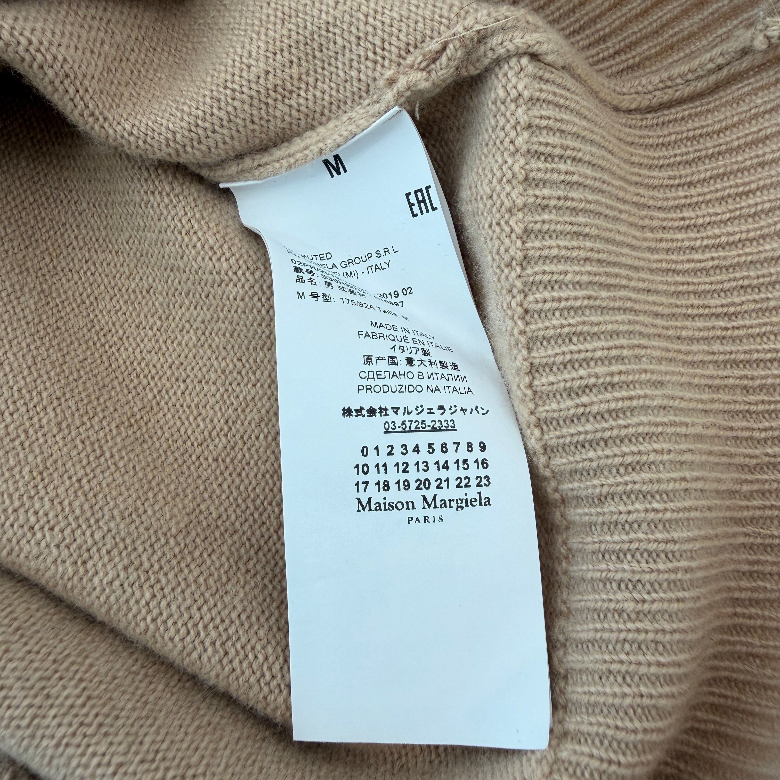 Maison Margiela 2019AW Wool Cashmere Crew Neck Knit Sweater S30HB0121 S16897 Size M メゾンマルジェラ ウールカシミヤ クルーネックニット セーター サイズM