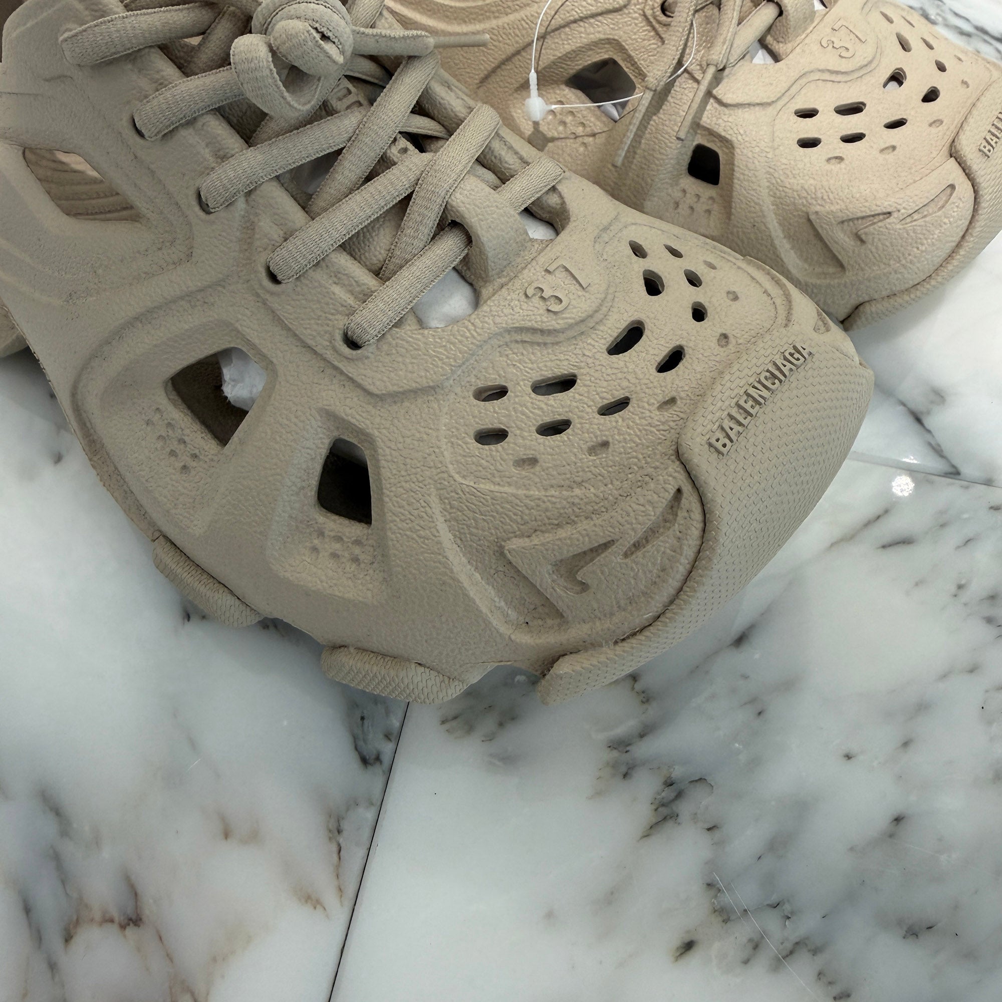 BALENCIAGA 2023SS HD Lace Up Rubber Sneakers 702416 W3CES 9300 Size 37 (24.5cm) バレンシアガ HD レースアップ ラバースニーカー サイズ37 (24.5cm)