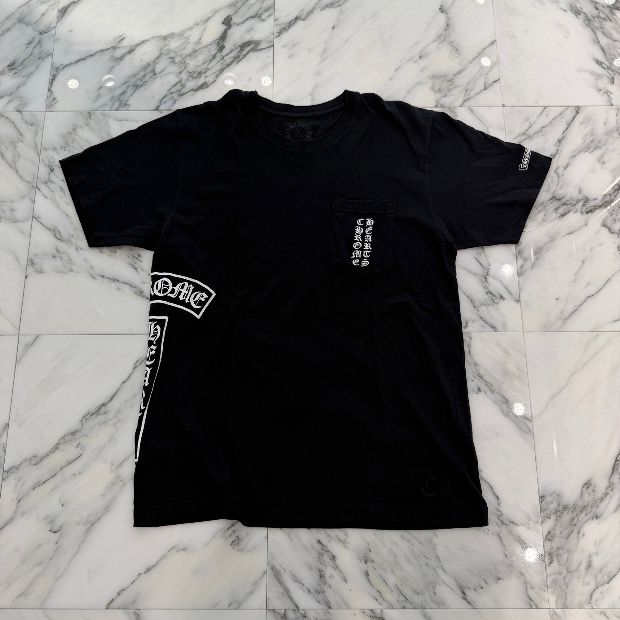 CHROME HEARTS Vertical T Bar Logo Back Horseshoe Print Tee Size L クロムハーツ バーティカル Tバーロゴ バックホースシュー Tシャツ サイズL