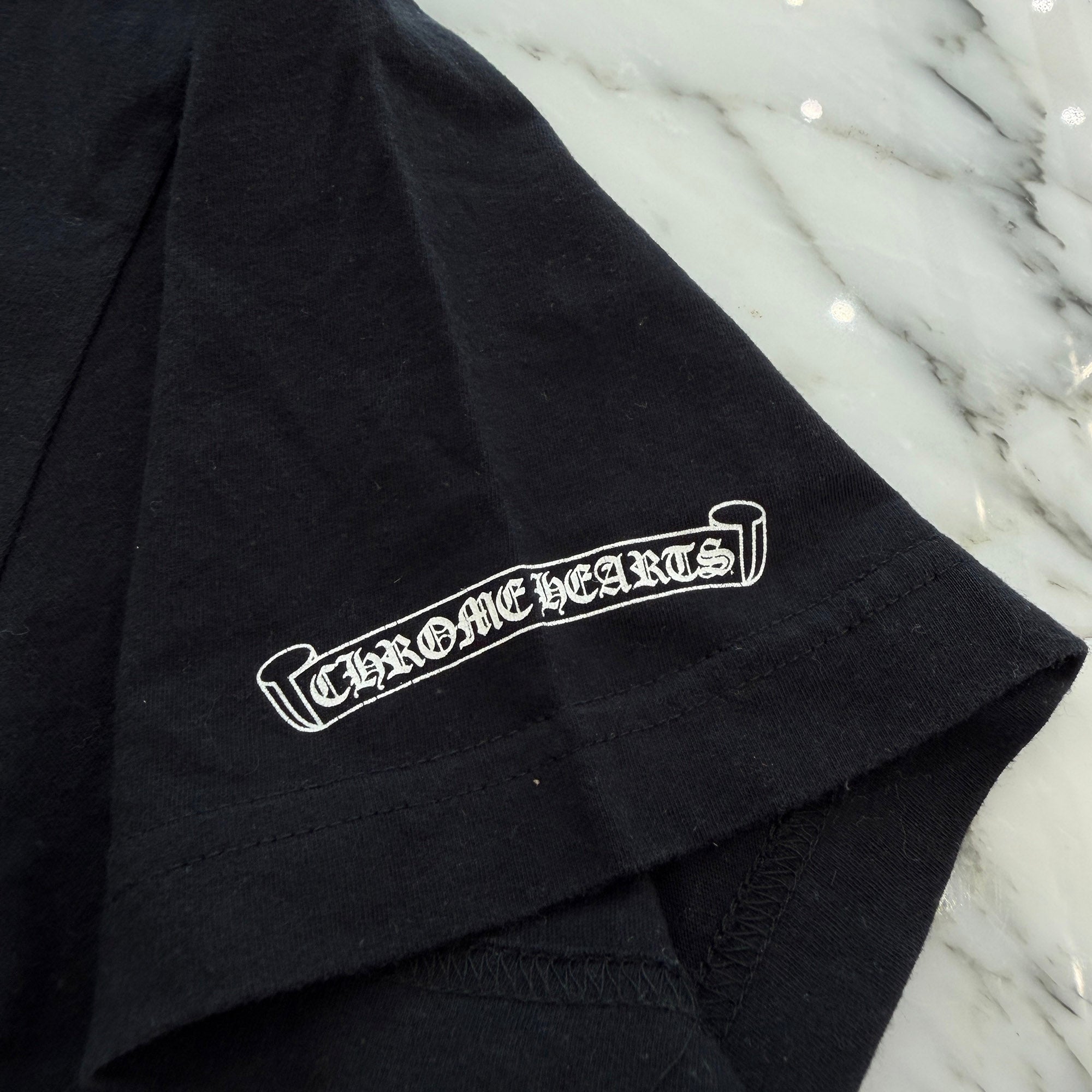 CHROME HEARTS Vertical T Bar Logo Back Horseshoe Print Tee Size L クロムハーツ バーティカル Tバーロゴ バックホースシュー Tシャツ サイズL