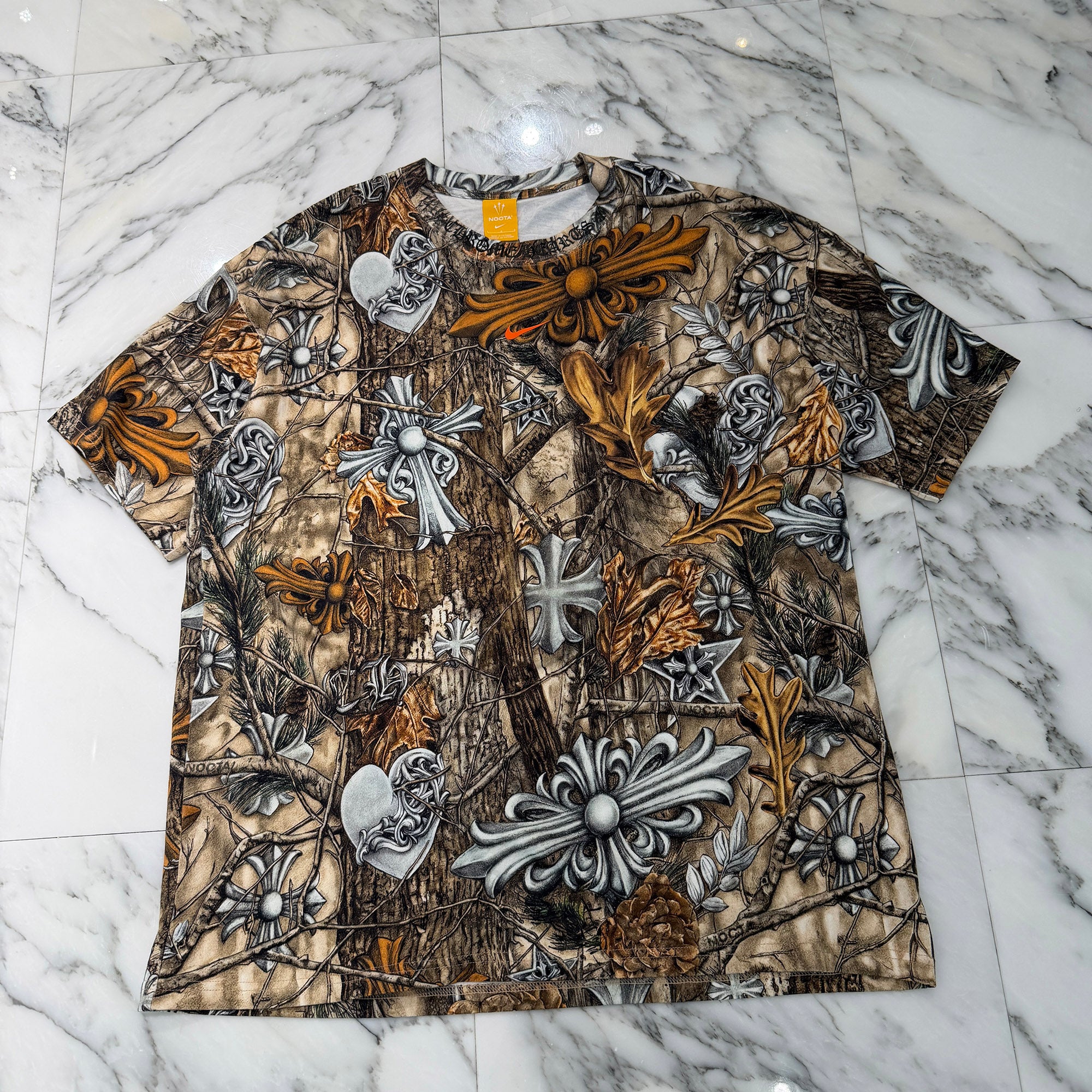 CHROME HEARTS × NIKE × Drake NOCTA 2026SS Camo Neck Logo Tee Size