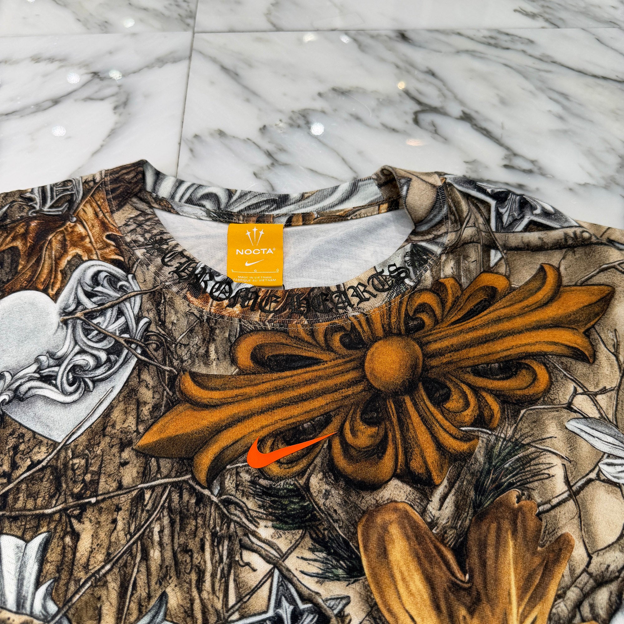 CHROME HEARTS × NIKE × Drake NOCTA 2026SS Camo Neck Logo Tee Size