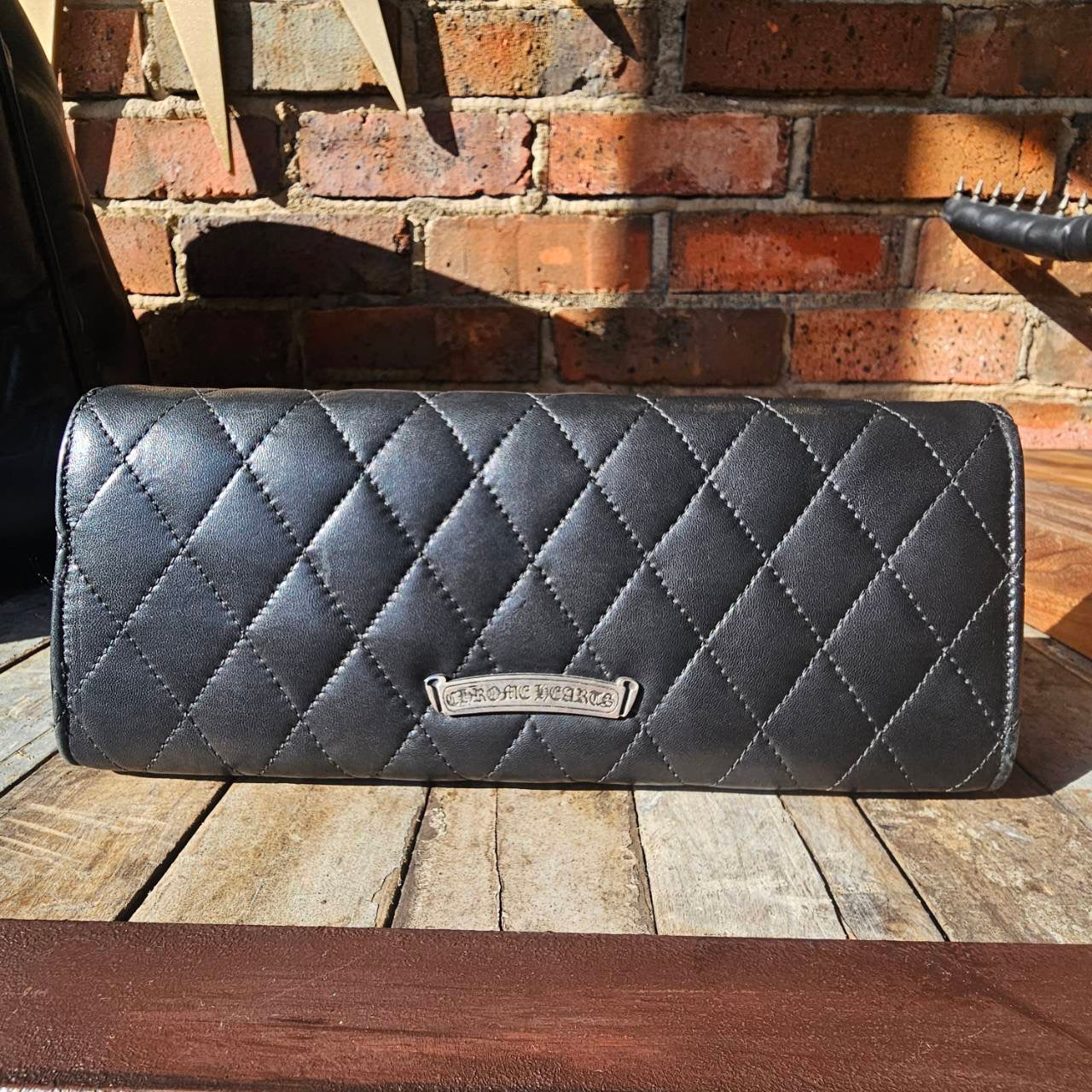 CHROME HEARTS Large CH Cross Quilted Dinner Clutch Bag クロムハーツ ラージCHクロス ディナー クラッチバッグ