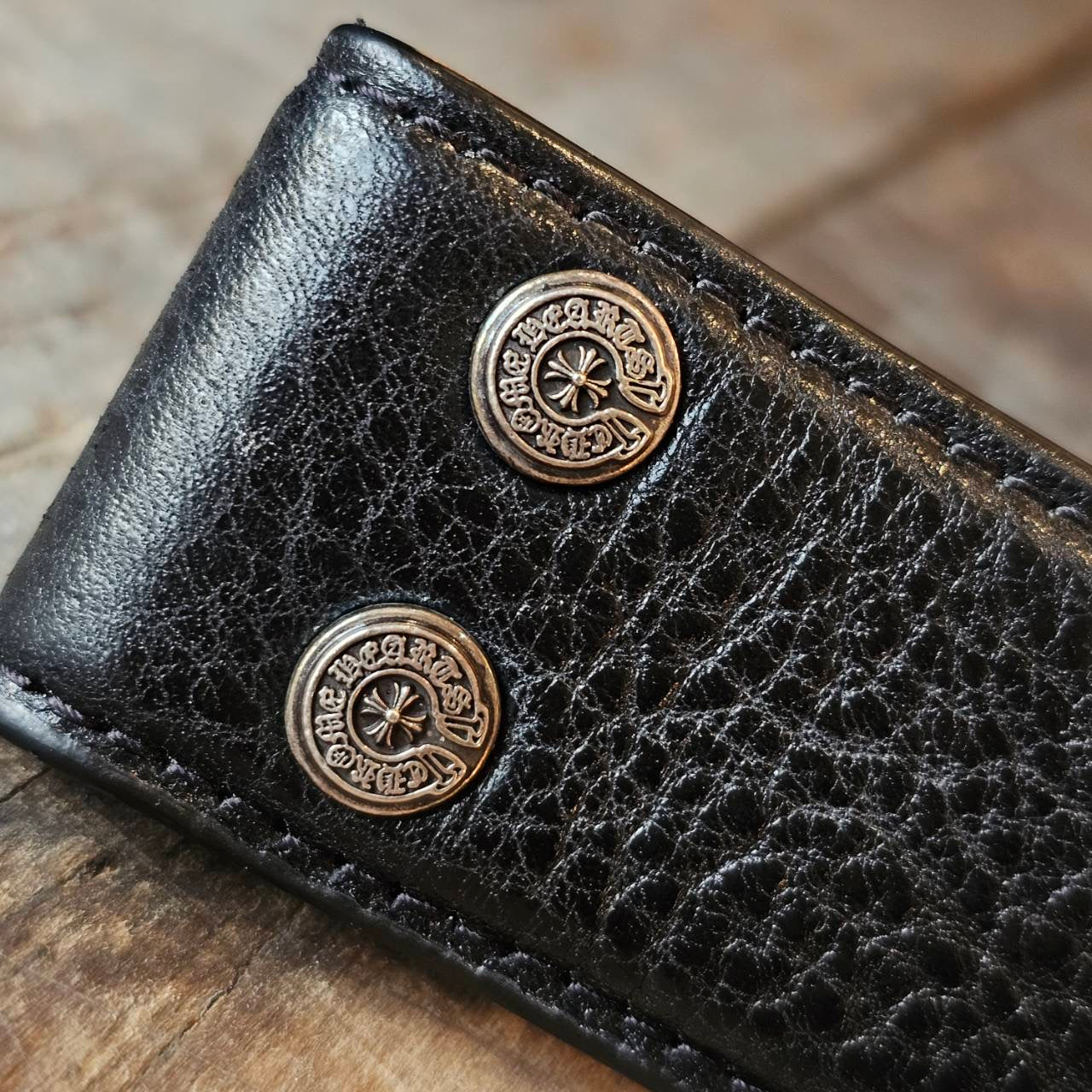 CHROME HEARTS 1.5 STRAP Horseshoe Rivet Leather Belt Size 30 クロムハーツ 1.5ストラップ ホースシューリベット レザーベルト サイズ30