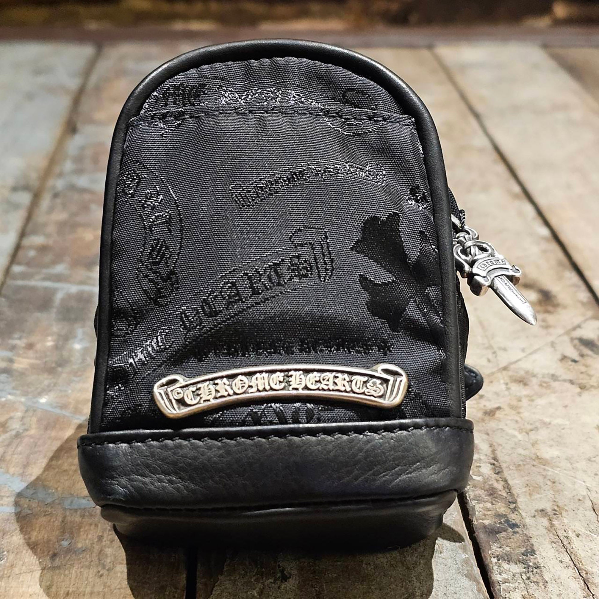 CHROME HEART Stencil Pattern Leather Wrist Bag クロムハーツ ステンシルパターン レザー リストバッグ