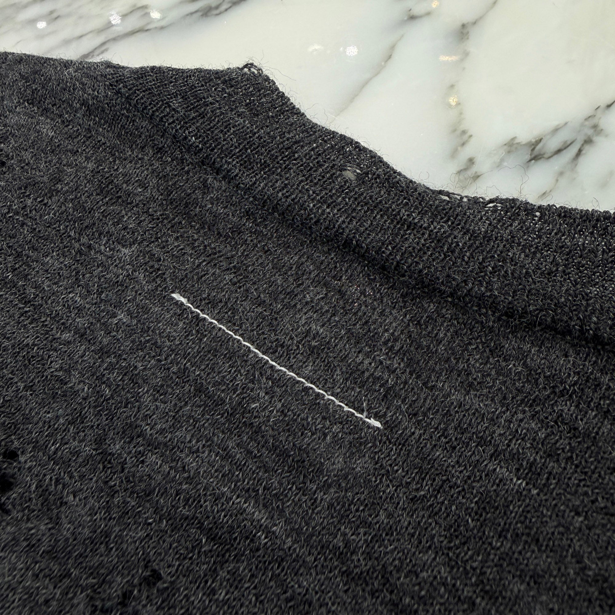 MM6 Maison Margiela 2025AW Destroyed Numbers Crew Neck Knit SH0HL0033 Size XL エムエムシックス メゾンマルジェラ デストロイ加工 ナンバーズ クルーネック ニット サイズXL