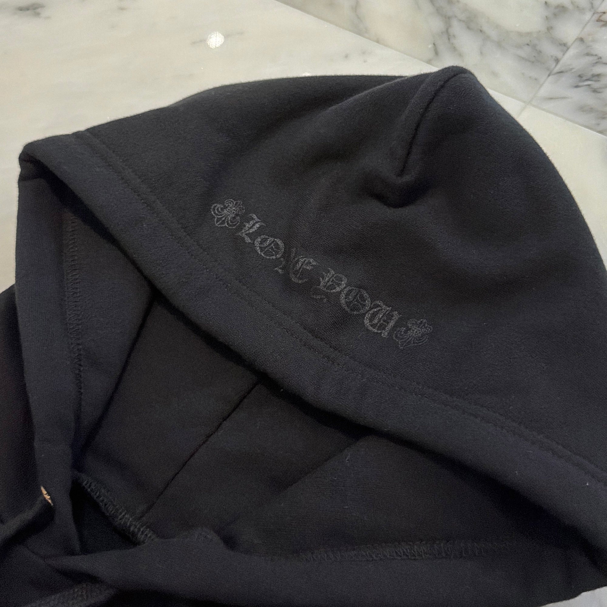 CHROME HEARTS 2025SS CANNES Limited Hooded "LOVE YOU" BS FLARE Horseshoe Pullover Hoodie Size M クロムハーツ カンヌ限定 フーデッド "LOVE YOU" BSフレア ホースシュー プルオーバーフーディ サイズM