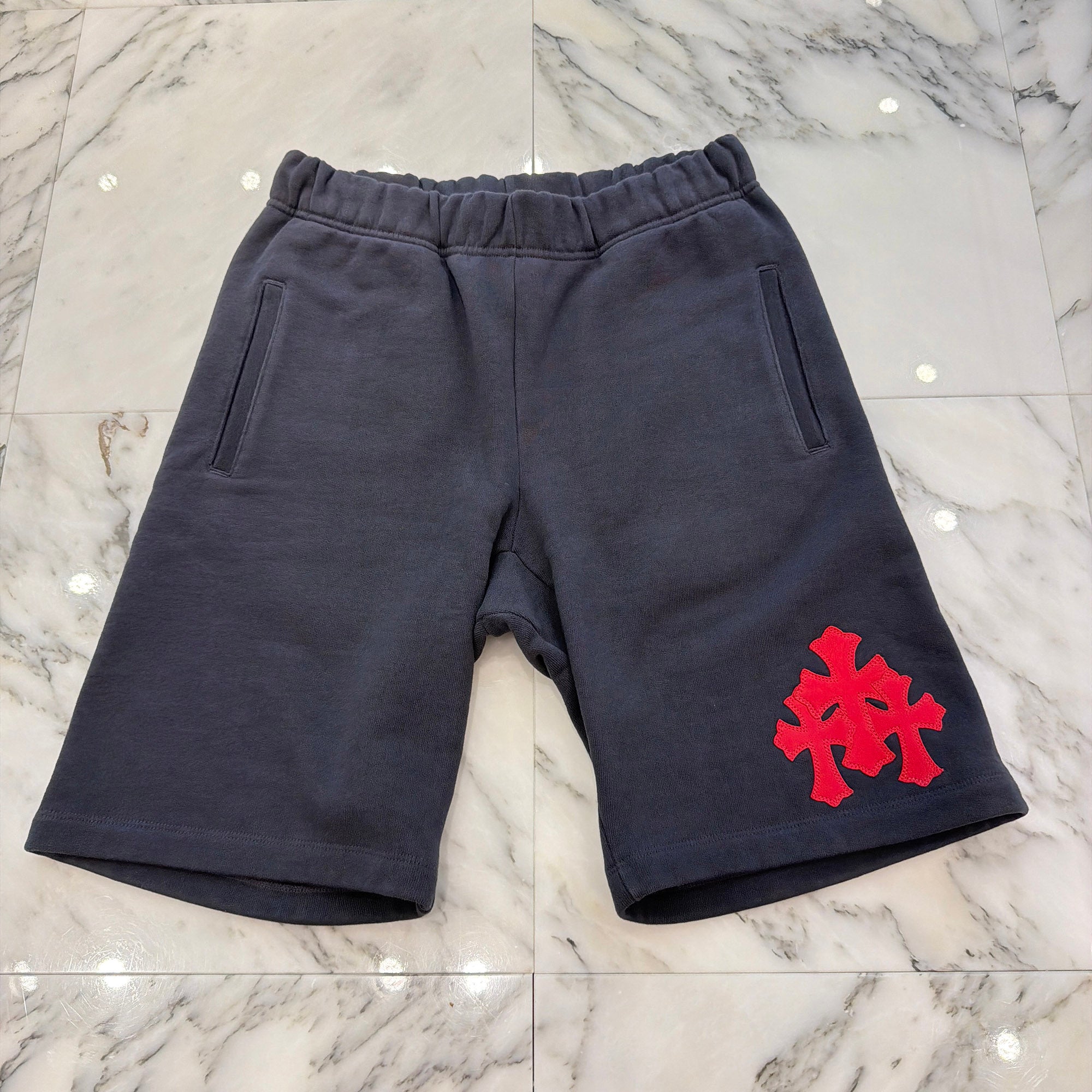 CHROME HEARTS Y NOT 3 Cemetery Cross Patch Sweat Shorts Size S クロムハーツ ワイノット 3 セメタリー クロスパッチ スウェットショーツ サイズS