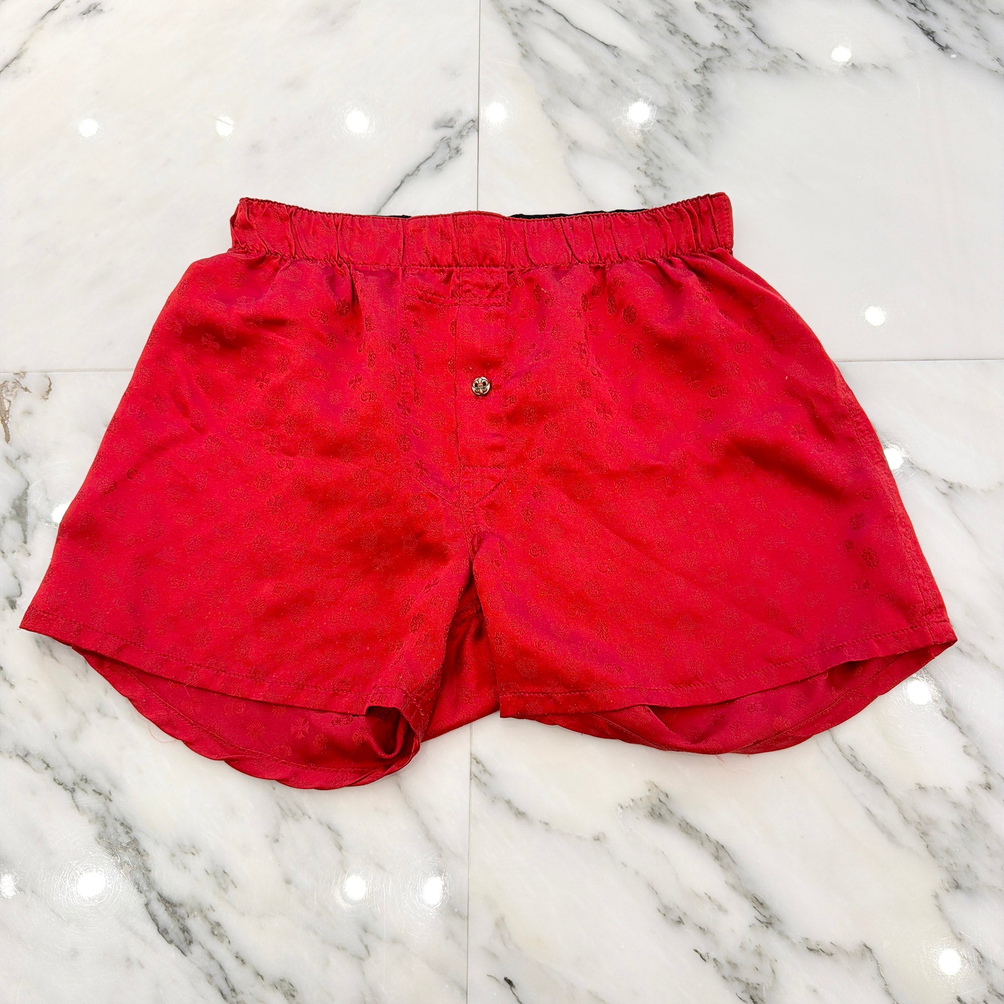 CHROME HEARTS BS Flare Button Silk Boxers Shorts Size M クロムハーツ BS フレアボタン シルク ボクサーショーツ サイズM