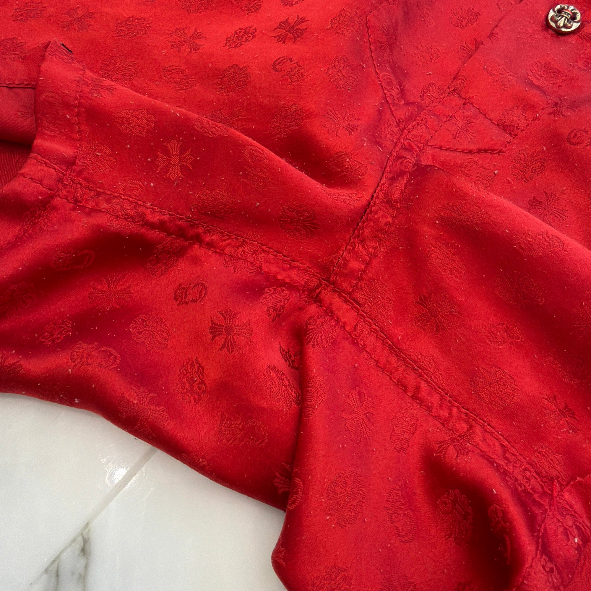 CHROME HEARTS BS Flare Button Silk Boxers Shorts Size M クロムハーツ BS フレアボタン シルク ボクサーショーツ サイズM