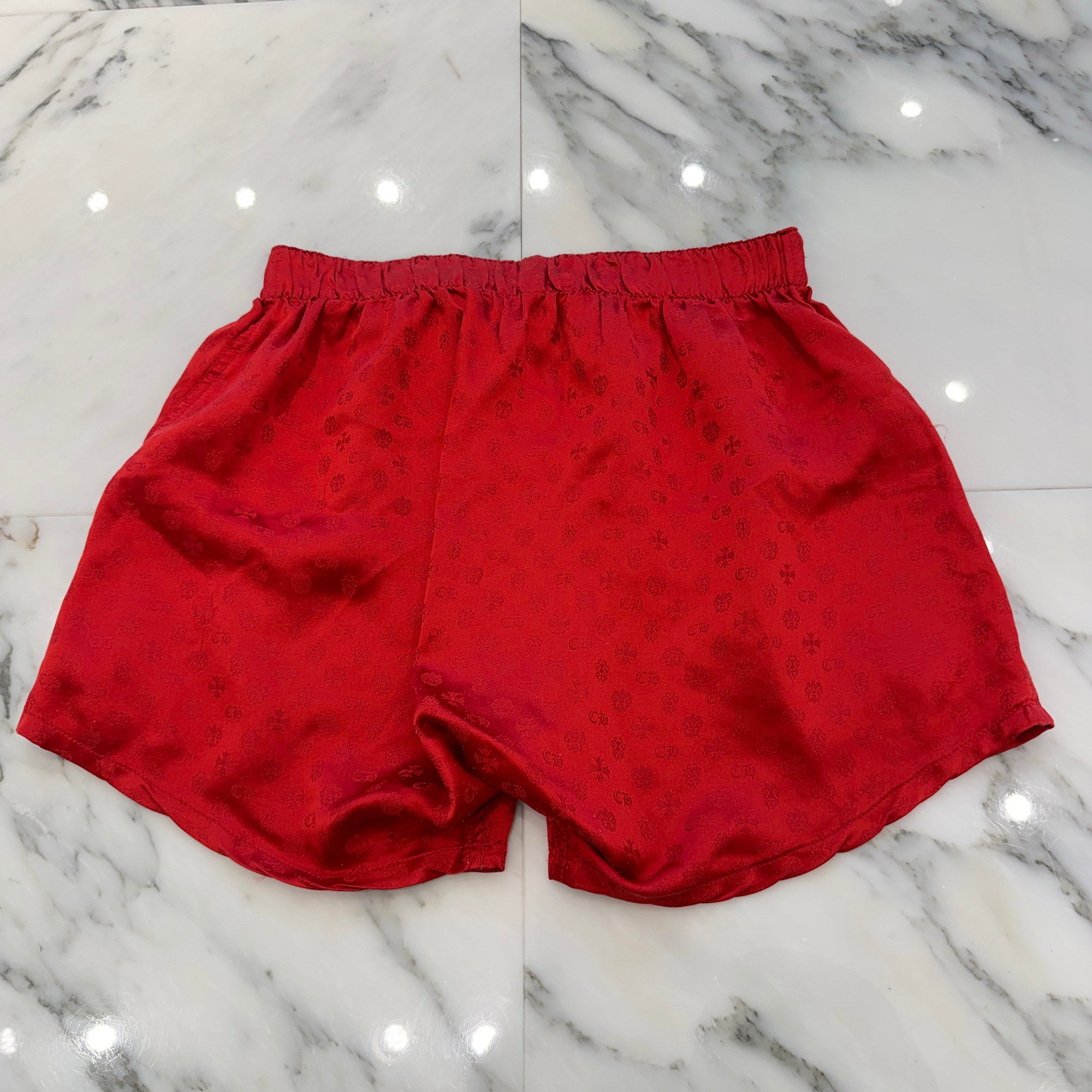 CHROME HEARTS BS Flare Button Silk Boxers Shorts Size M クロムハーツ BS フレアボタン シルク ボクサーショーツ サイズM