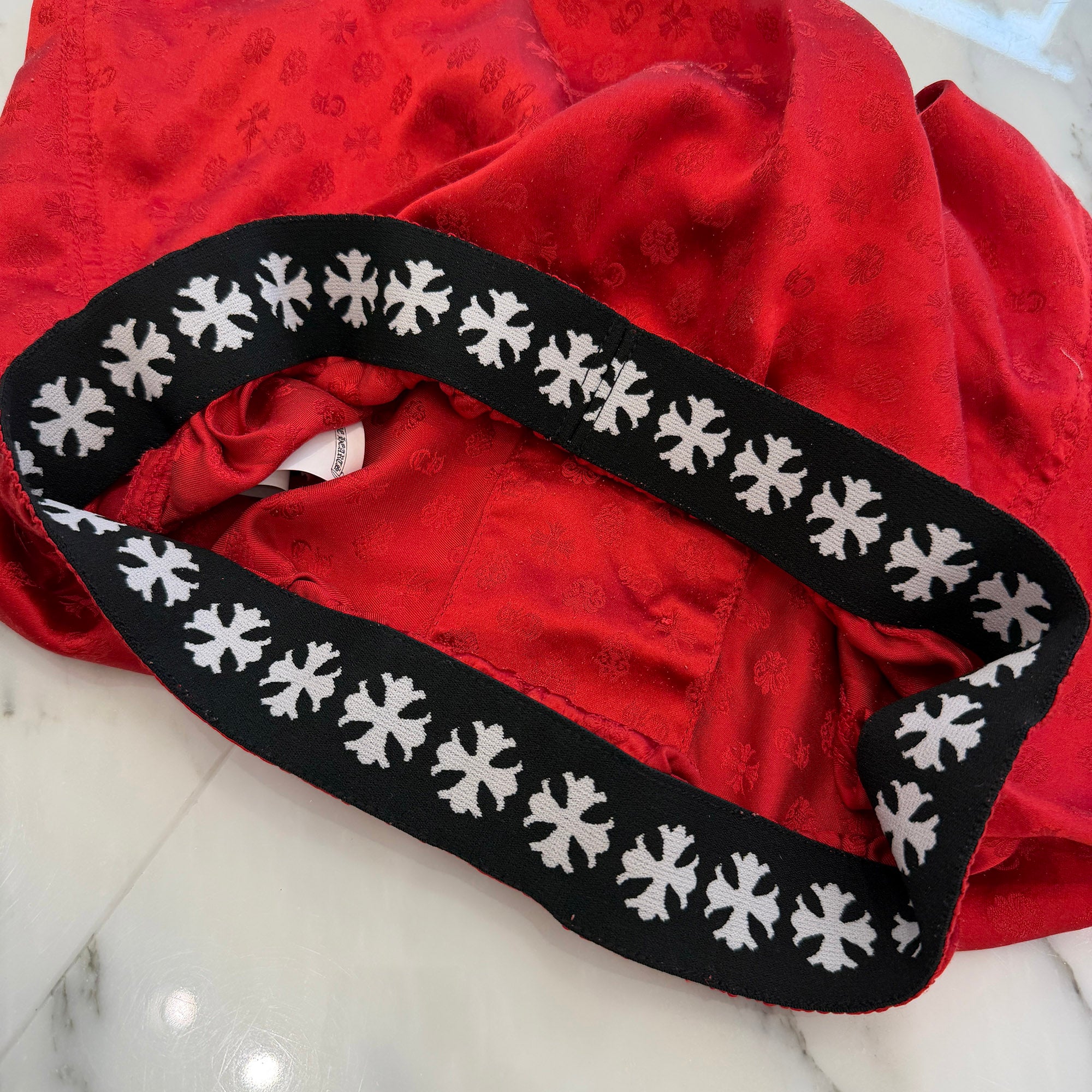 CHROME HEARTS BS Flare Button Silk Boxers Shorts Size M クロムハーツ BS フレアボタン シルク ボクサーショーツ サイズM