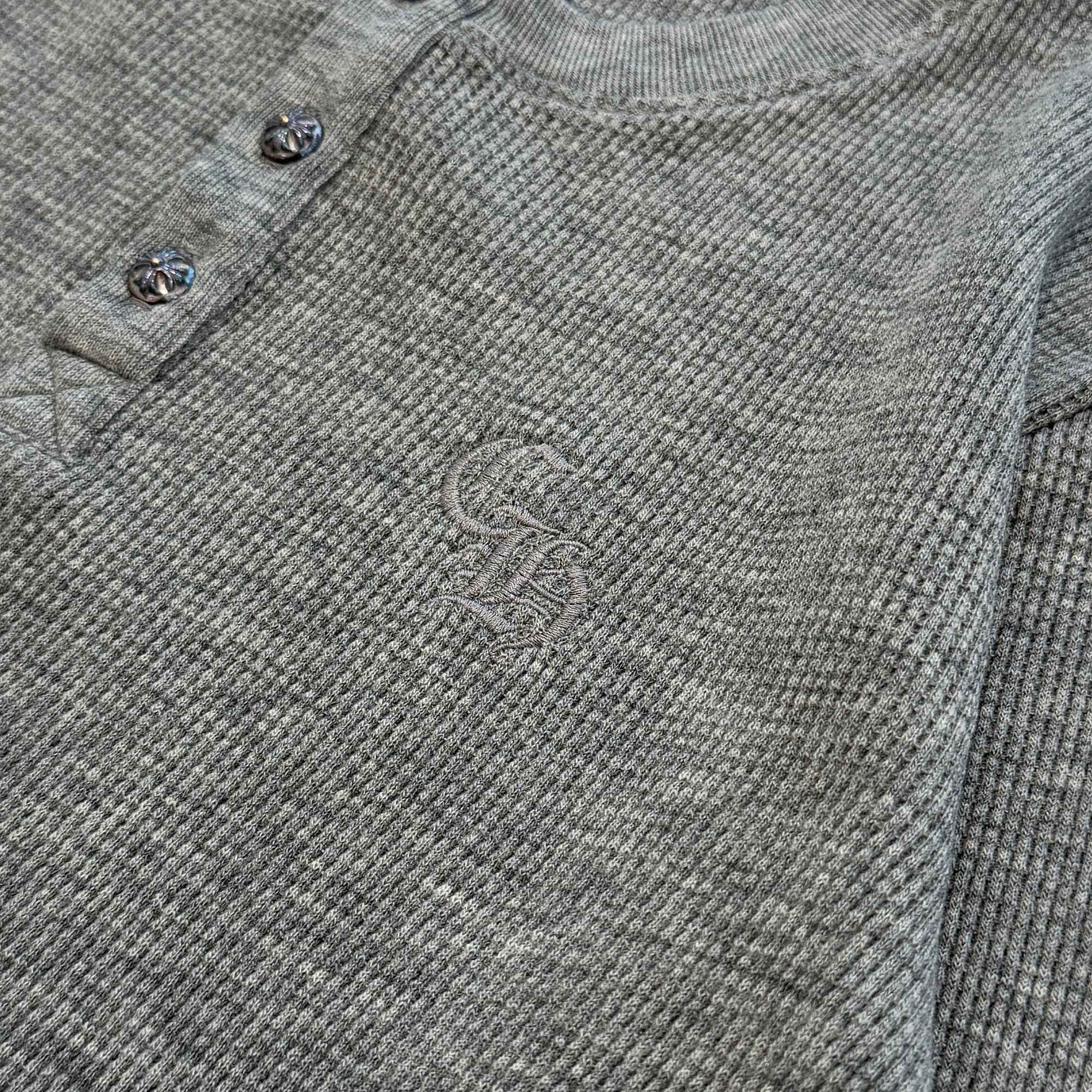 CHROME HEARTS Y NOT CH Embroidery Henry Neck Long Sleeve Tee Size L クロムハーツ ワイノット CH刺繍 ヘンリーネック ロングスリーブTシャツ サイズL