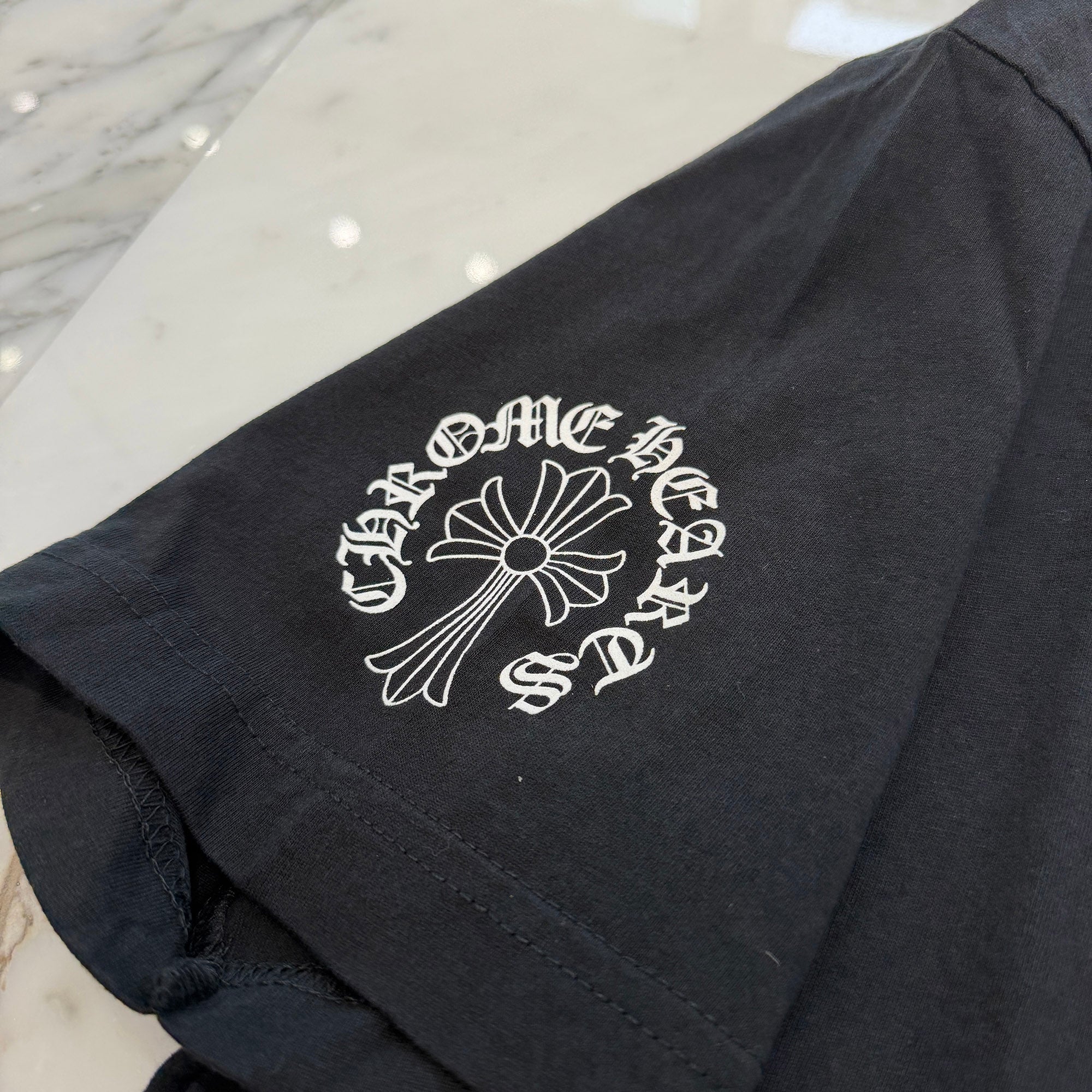 CHROME HEARTS Neck Logo Back Cross Tee Size M クロムハーツ ネックロゴ バッククロス Tシャツ サイズM