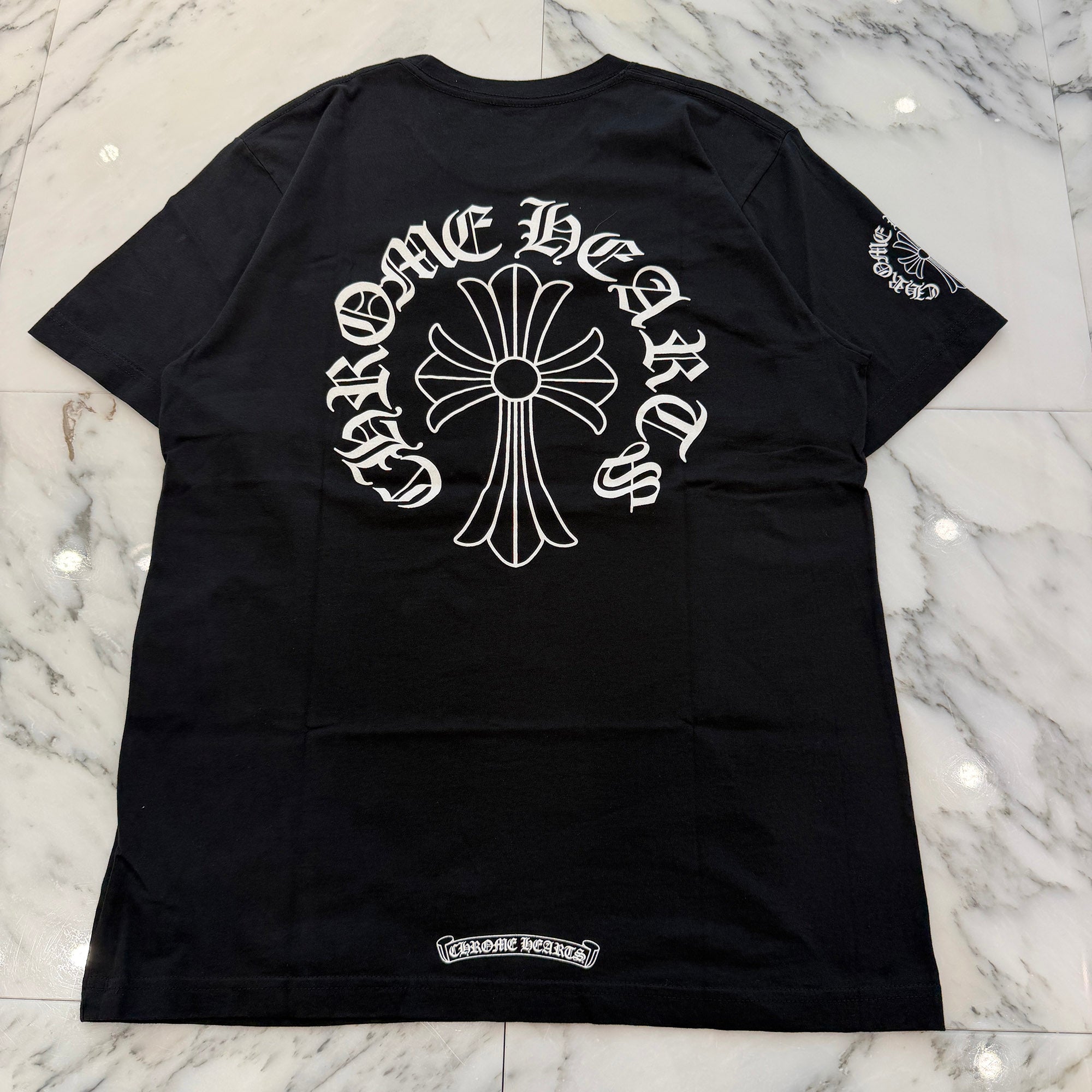 CHROME HEARTS Neck Logo Back Cross Tee Size M クロムハーツ ネックロゴ バッククロス Tシャツ サイズM