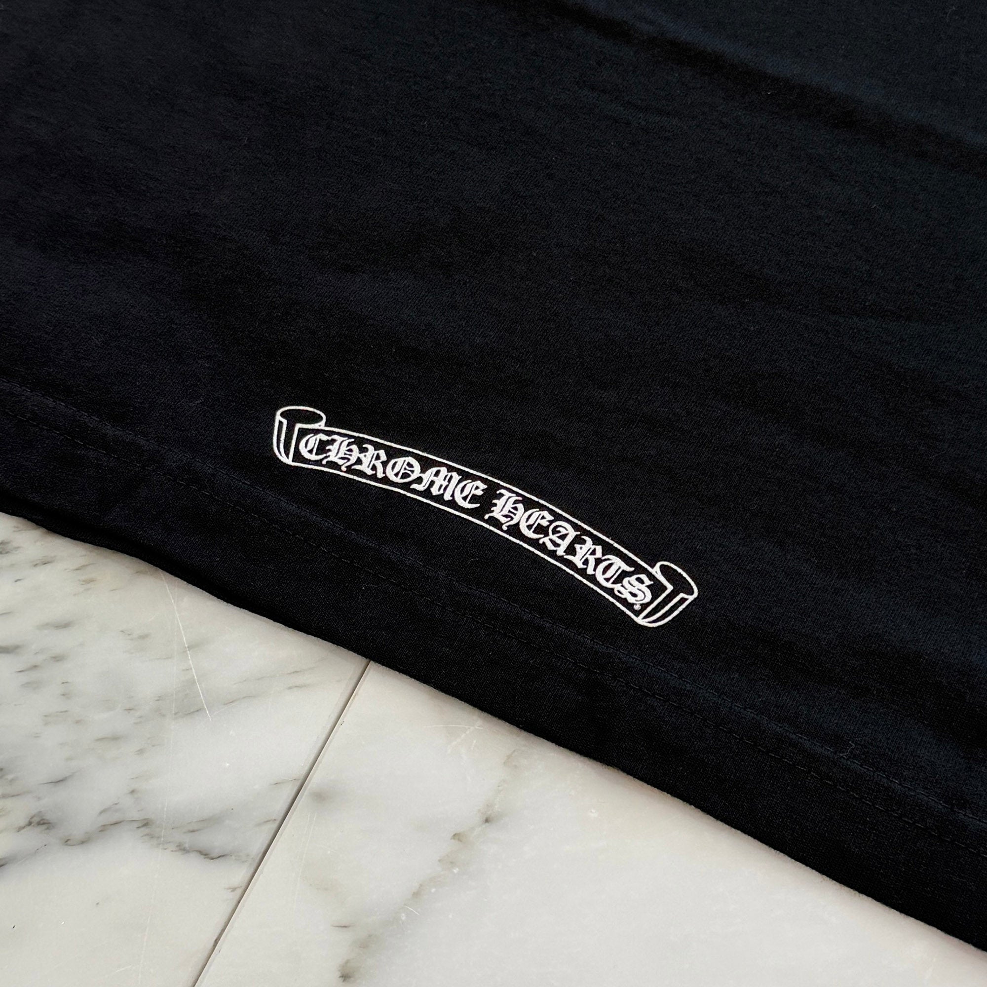 CHROME HEARTS Neck Logo Back Cross Tee Size M クロムハーツ ネックロゴ バッククロス Tシャツ サイズM