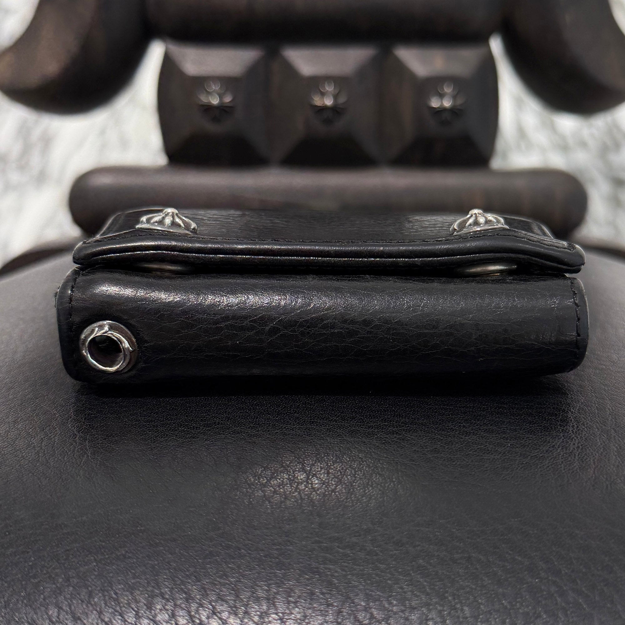 CHROME HEARTS 3 FOLD Cross Ball Button Leather Wallet クロムハーツ 3フォールド クロスボールボタン レザーウォレット