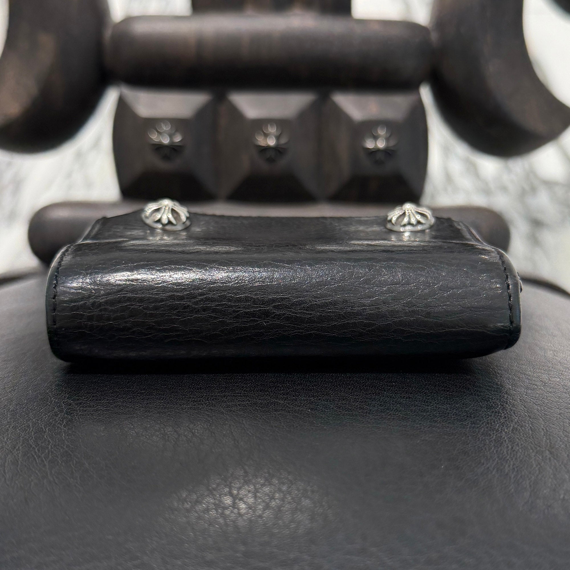 CHROME HEARTS 3 FOLD Cross Ball Button Leather Wallet クロムハーツ 3フォールド クロスボールボタン レザーウォレット