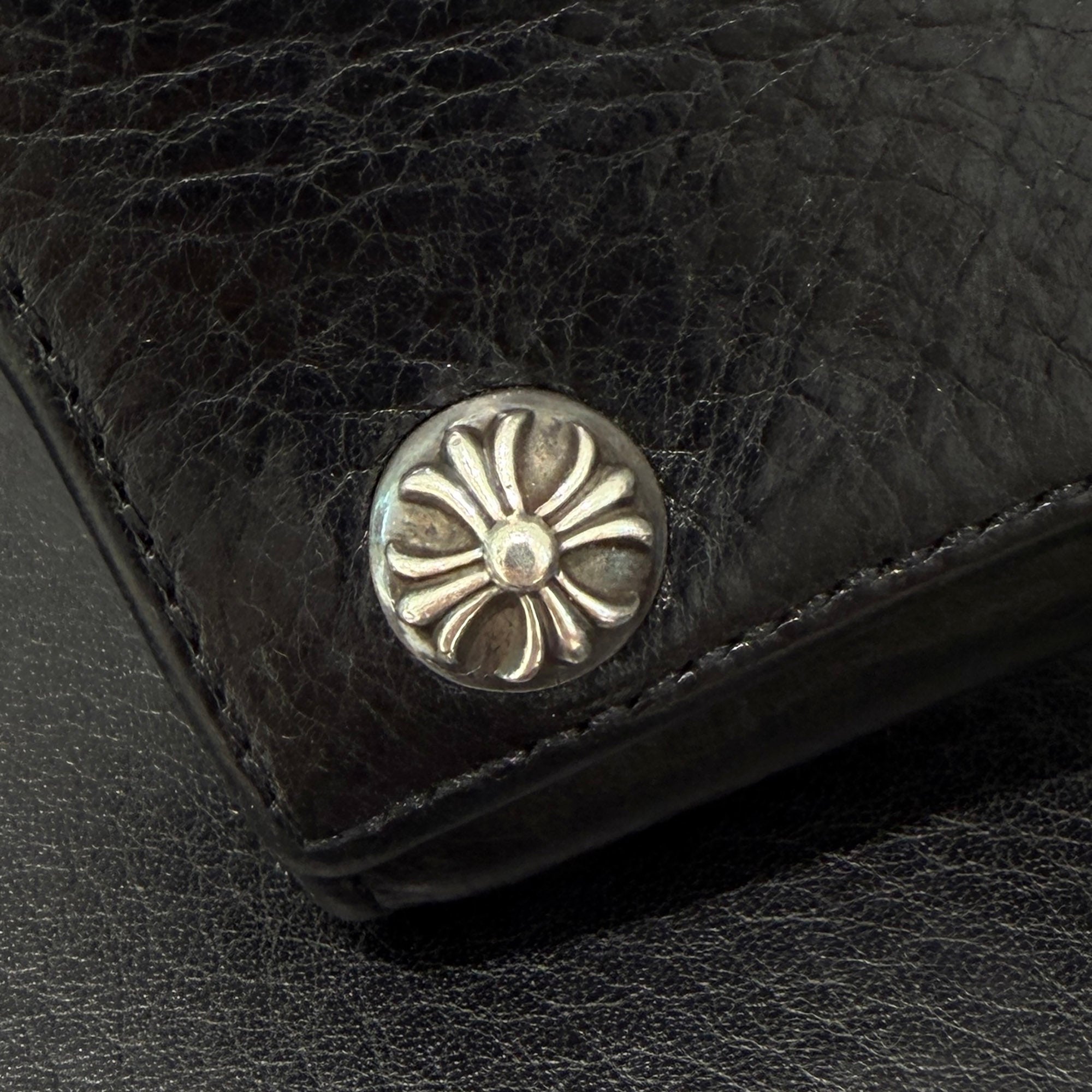 CHROME HEARTS 3 FOLD Cross Ball Button Leather Wallet クロムハーツ 3フォールド クロスボールボタン レザーウォレット