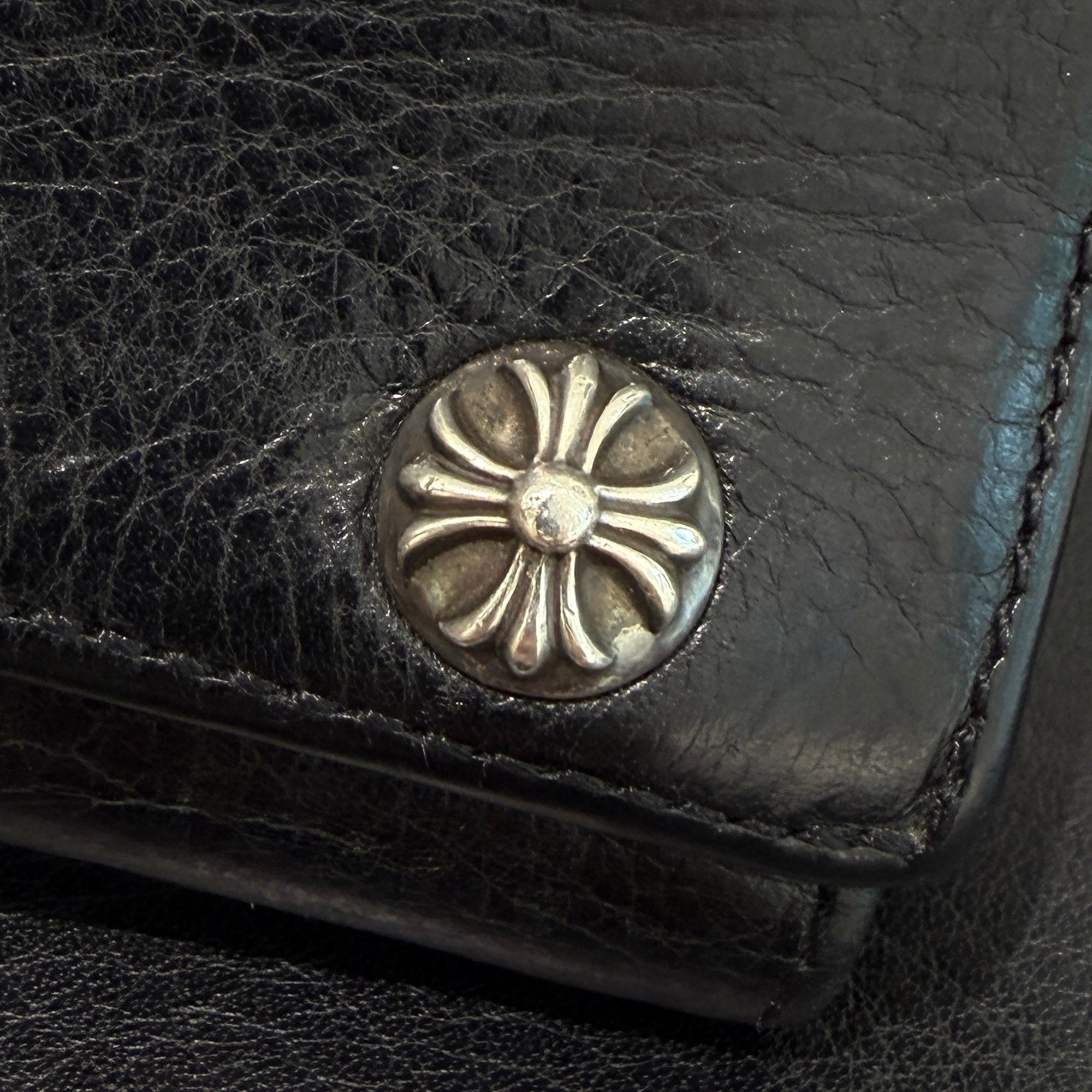 CHROME HEARTS 3 FOLD Cross Ball Button Leather Wallet クロムハーツ 3フォールド クロスボールボタン レザーウォレット