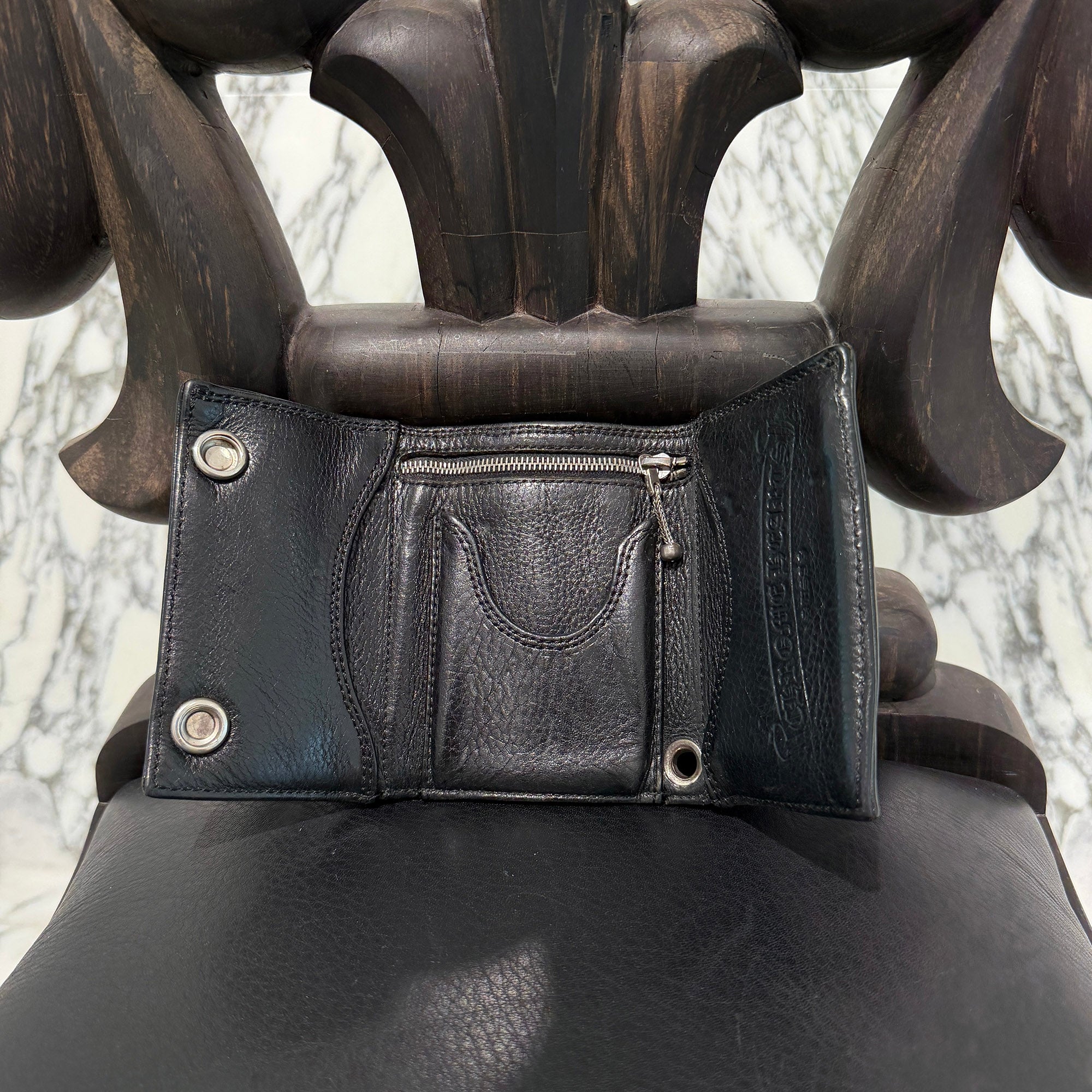 CHROME HEARTS 3 FOLD Cross Ball Button Leather Wallet クロムハーツ 3フォールド クロスボールボタン レザーウォレット