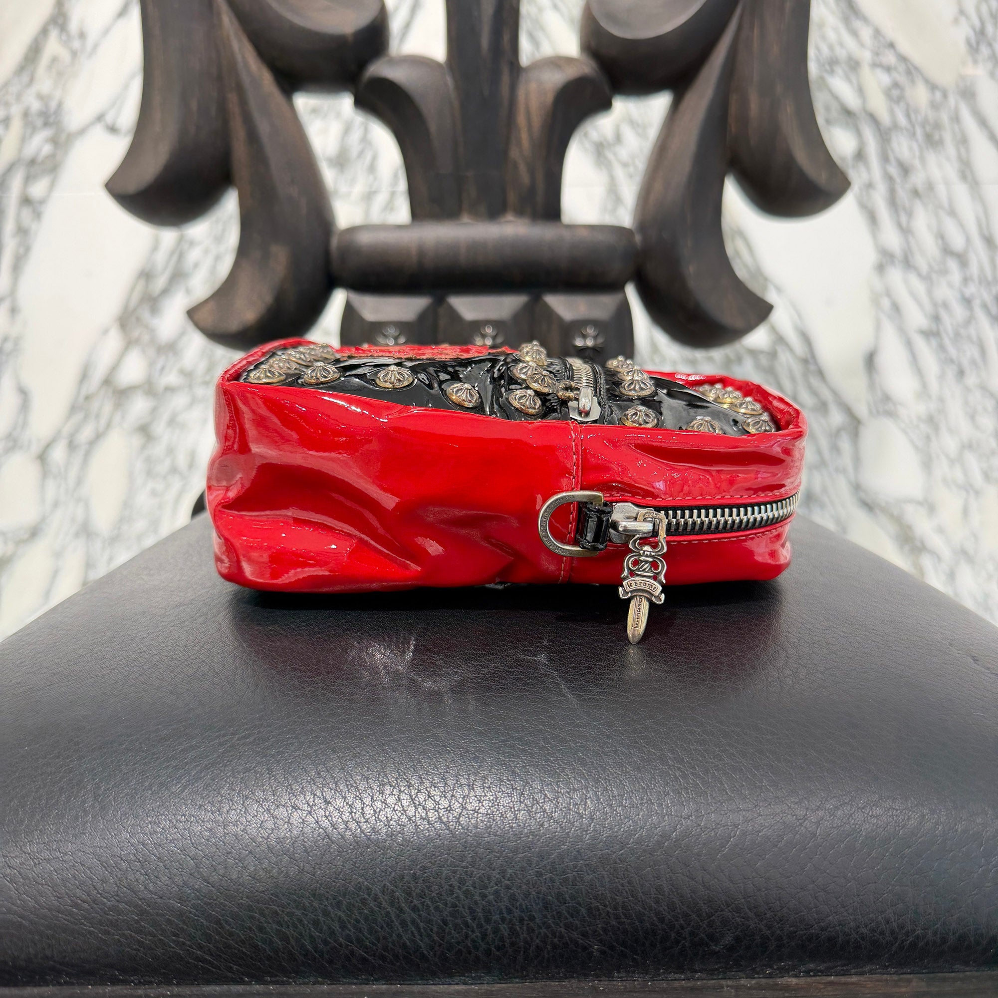 CHROME HEARTS TAKAMINI 3 Cemetery Cross Patch Patent Leather Shoulder Bag クロムハーツ タカミニ 3セメタリークロスパッチ パテントレザー ショルダーバッグ