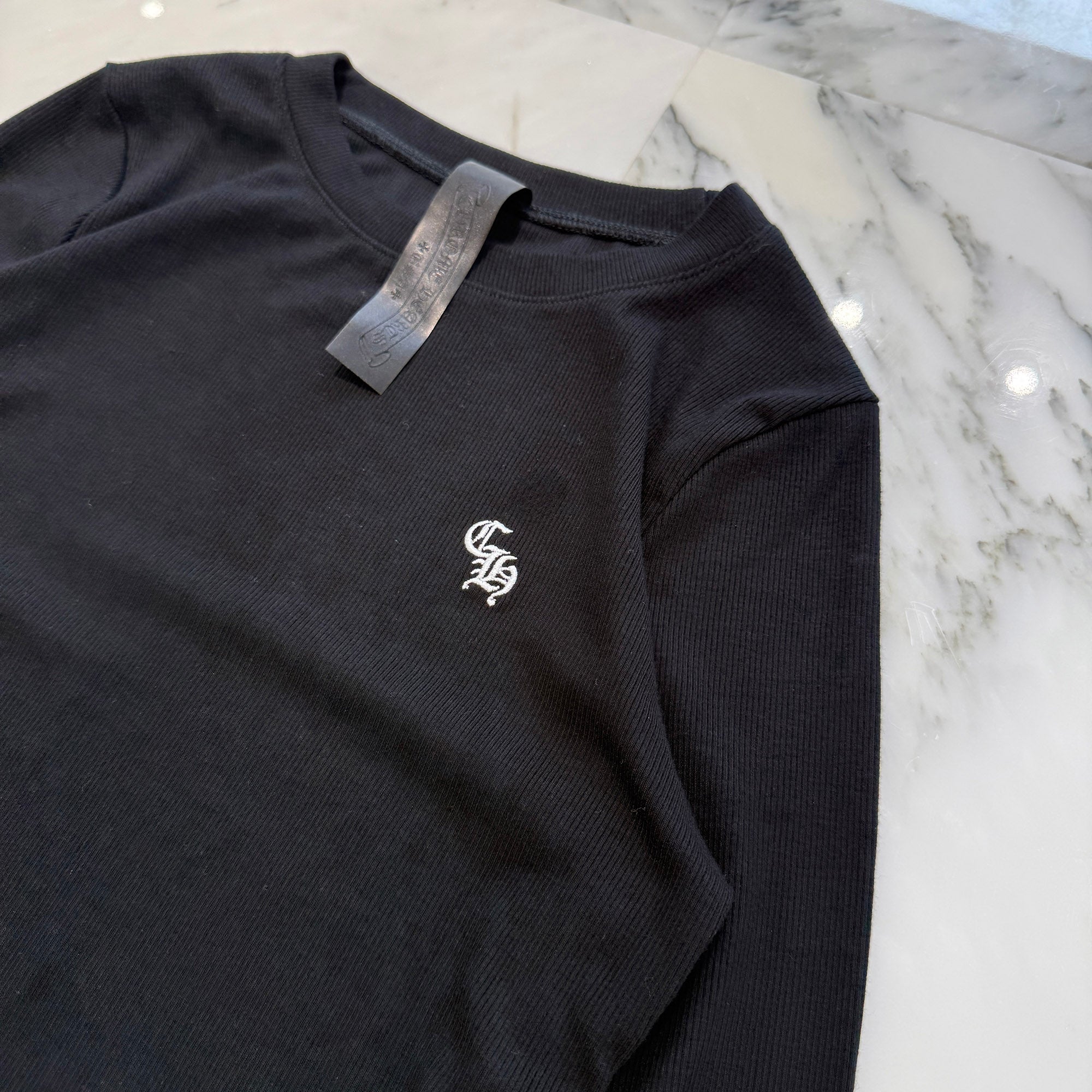 CHROME HEARTS Y NOT CH Logo Embroidery Long Sleeve Tee Size S クロムハーツ ワイノット CHロゴ刺繍 ロングスリーブTシャツ サイズS