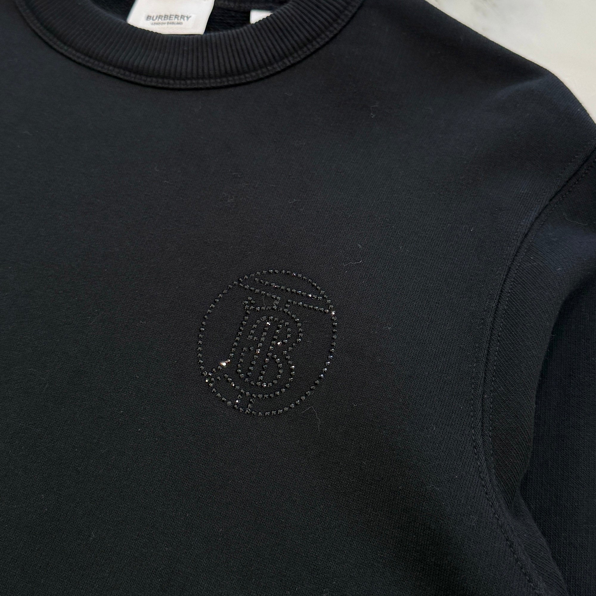 BURBERRY Rhinestone Logo Sweatshirt 8024532 Size S バーバリー ラインストーンロゴスウェットシャツ サイズS
