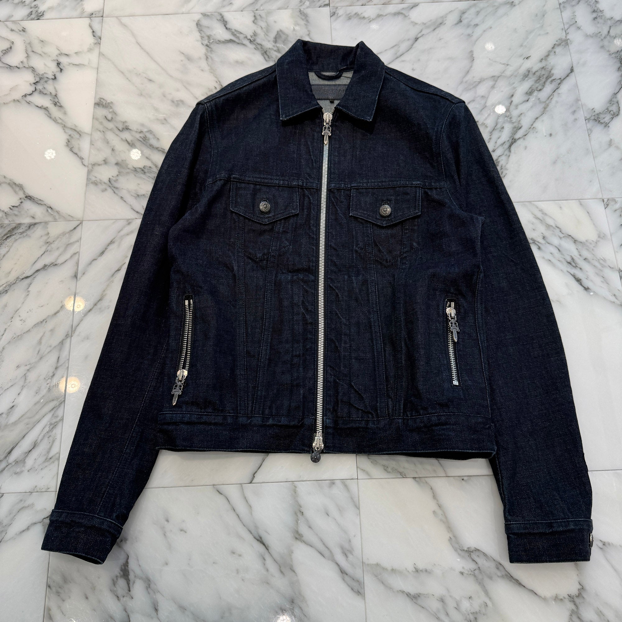 CHROME HEARTS SWEET CHEECKS Back Flare Knee Denim Jacket Size S クロムハーツ スウィート・チークス バックフレアニー デニムジャケット サイズS