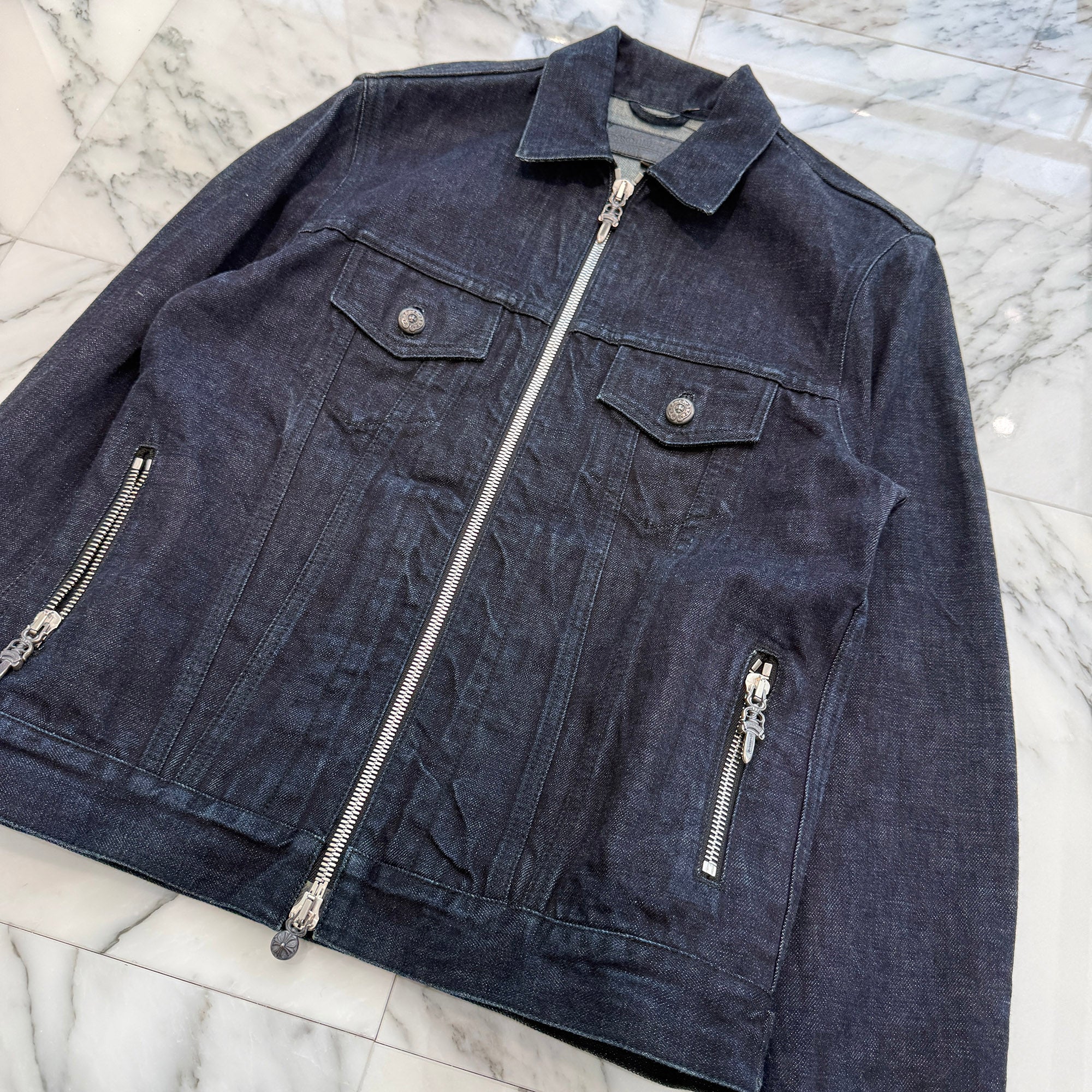 CHROME HEARTS SWEET CHEECKS Back Flare Knee Denim Jacket Size S クロムハーツ スウィート・チークス バックフレアニー デニムジャケット サイズS
