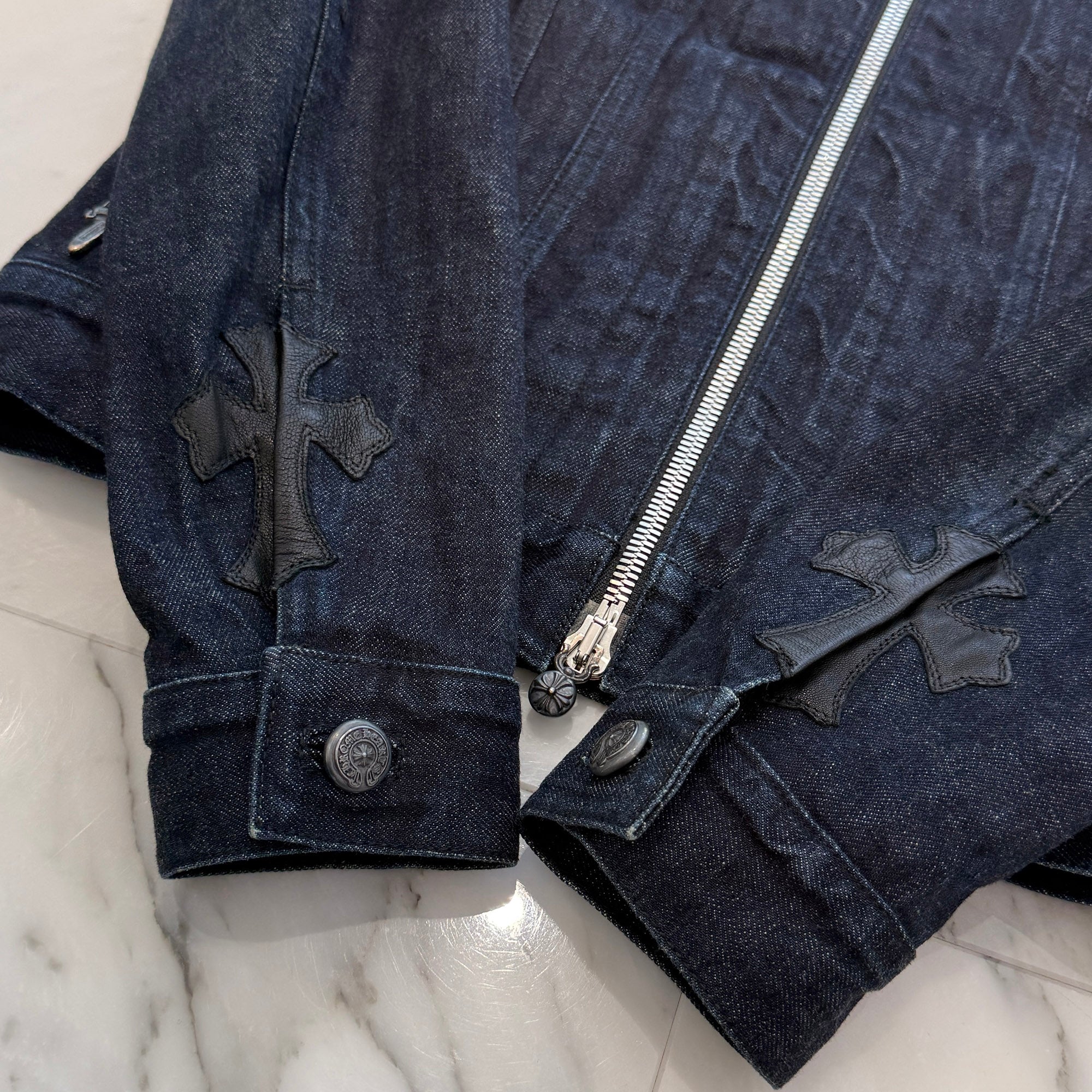 CHROME HEARTS SWEET CHEECKS Back Flare Knee Denim Jacket Size S クロムハーツ スウィート・チークス バックフレアニー デニムジャケット サイズS