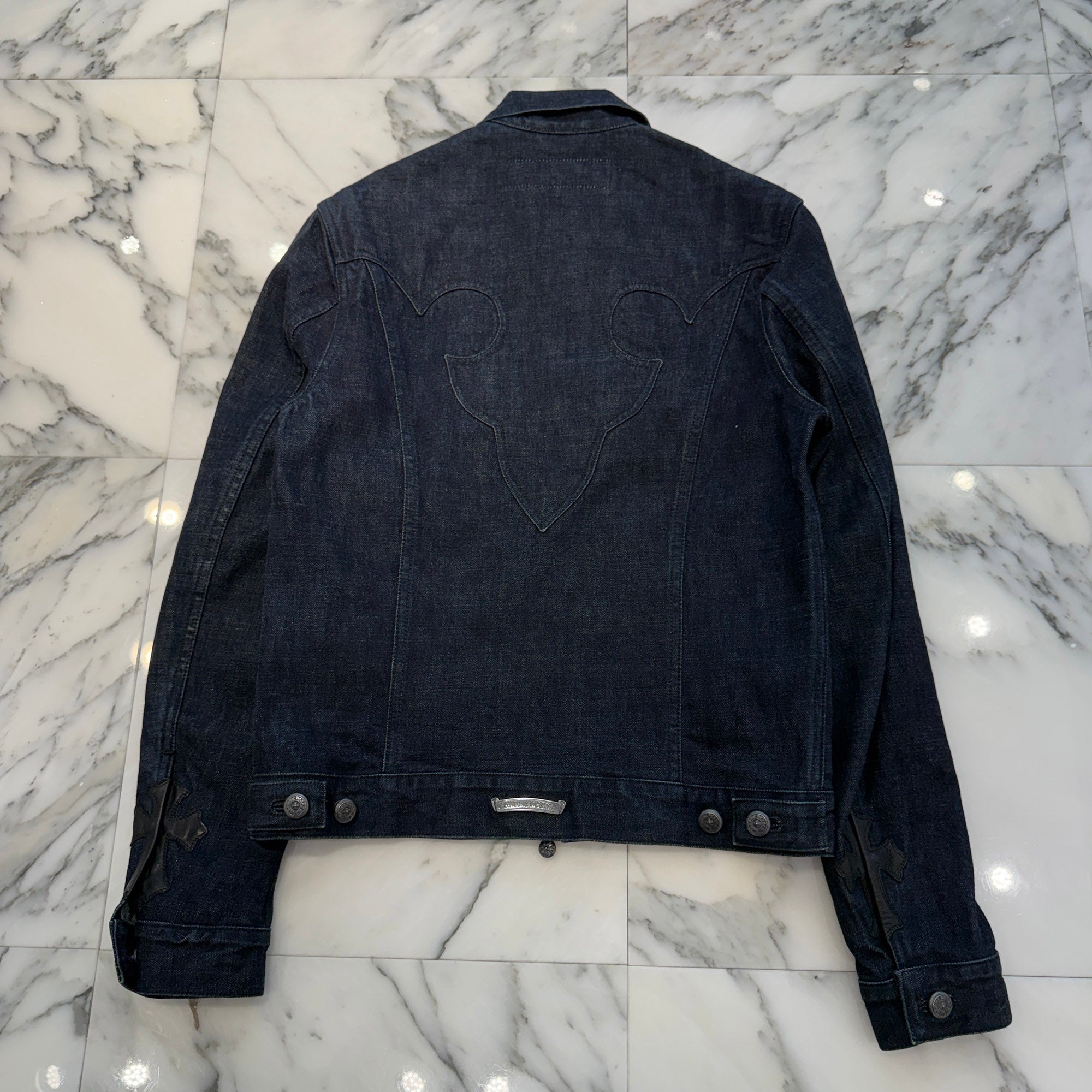 CHROME HEARTS SWEET CHEECKS Back Flare Knee Denim Jacket Size S クロムハーツ スウィート・チークス バックフレアニー デニムジャケット サイズS