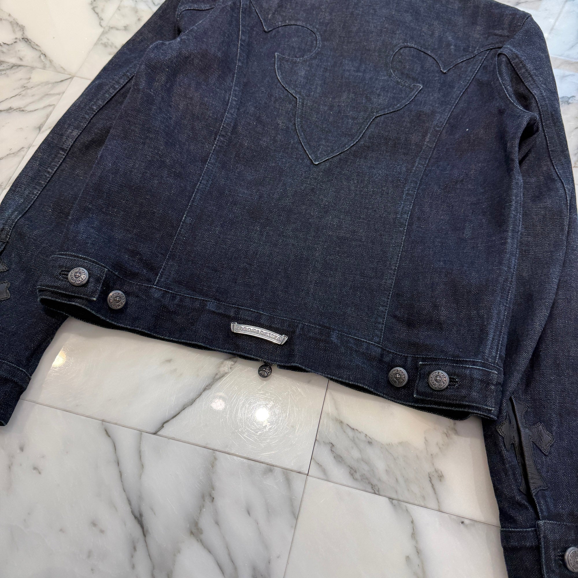 CHROME HEARTS SWEET CHEECKS Back Flare Knee Denim Jacket Size S クロムハーツ スウィート・チークス バックフレアニー デニムジャケット サイズS