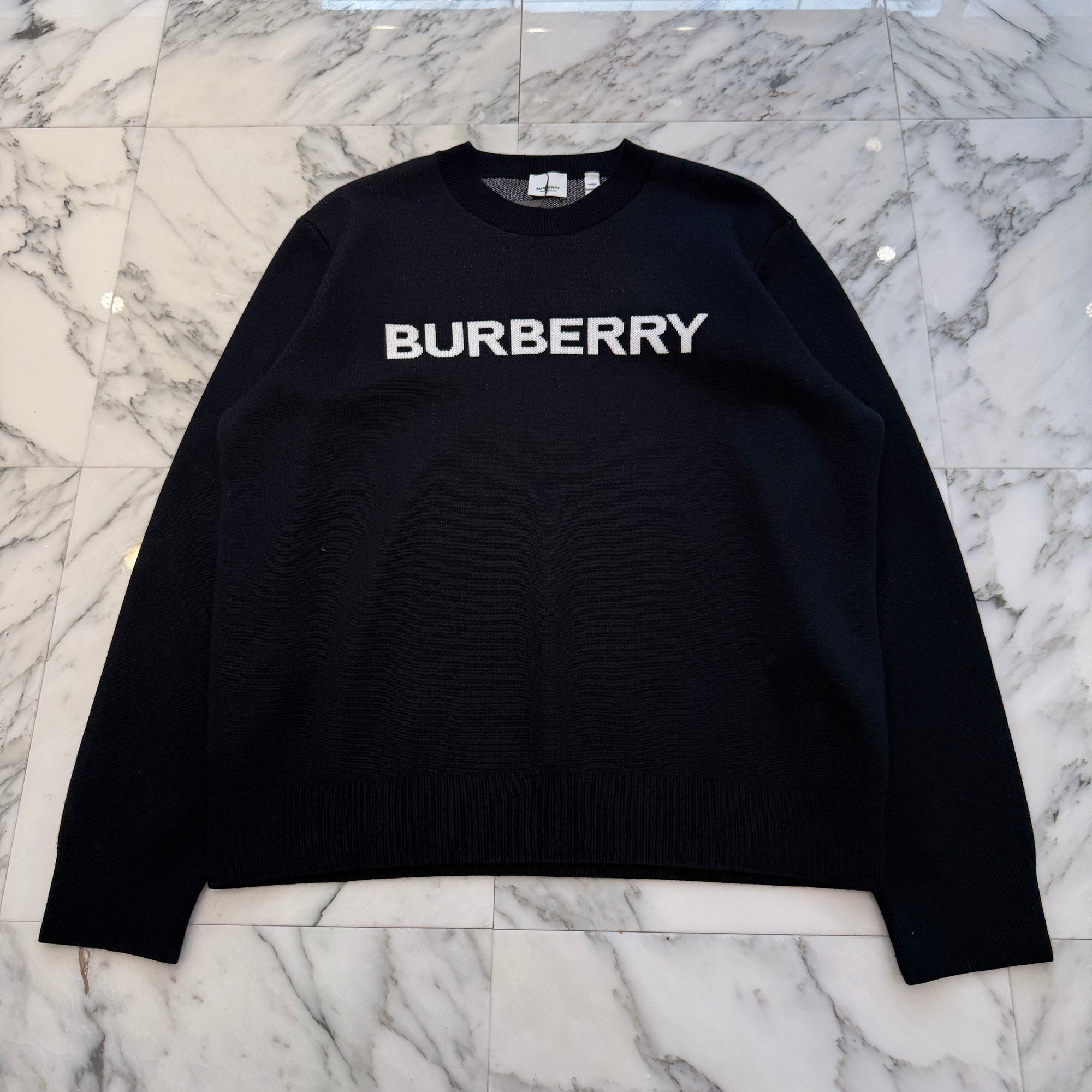 BURBERRY Logo Intarsia Knit Sweater 8024532 Size M バーバリー インターシャロゴ ニットセーター サイズM